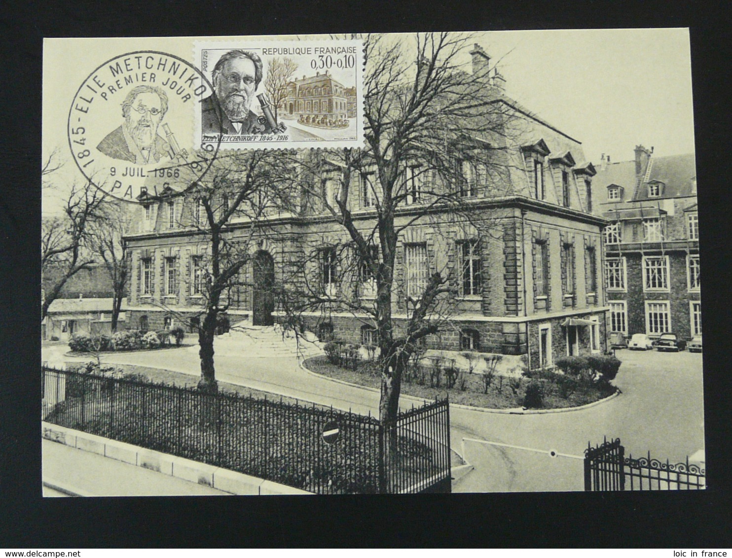 Carte Maximum Card Institut Pasteur Elie Metchnikoff Paris 1966 - 1960-1969