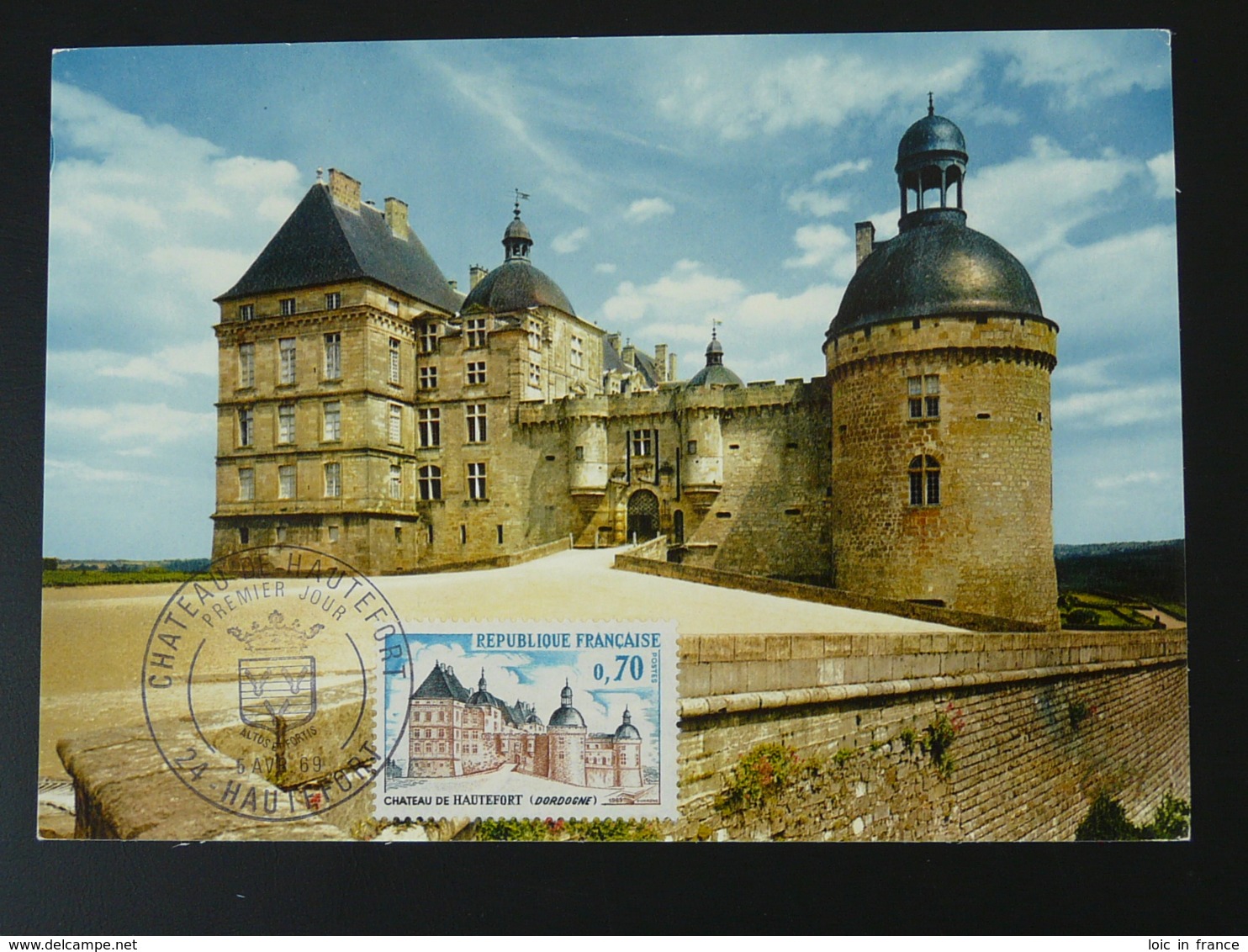 Carte Maximum Card Chateau Castle Hautefort 24 Dordogne 1969 - 1960-1969