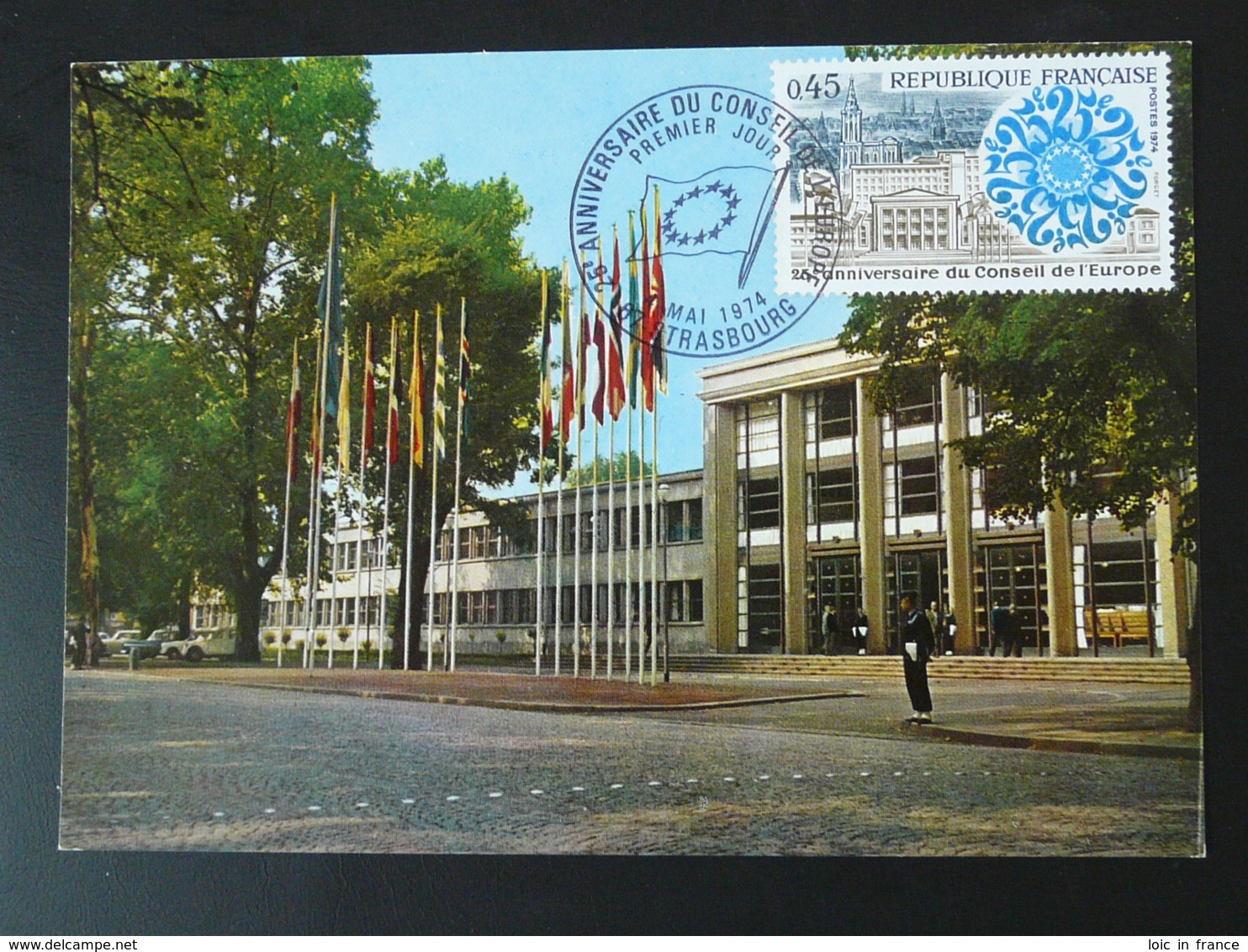 Carte Maximum Card Siège Du Conseil De L'Europe Strasbourg 1974 - 1970-1979