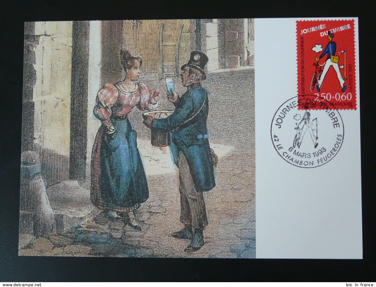 Carte Maximum Card Histoire Postale Postal History Facteur Postman Journée Du Timbre 42 Le Chambon Feugerolles 1993 - 1990-1999