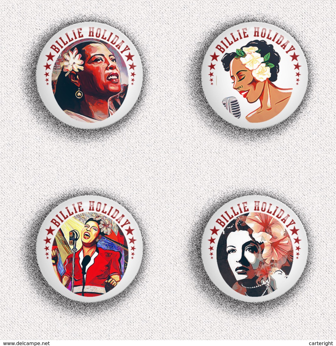 35 X Billie Holiday Music Fan ART BADGE BUTTON PIN SET 2 (1inch/25mm Diameter) - Music