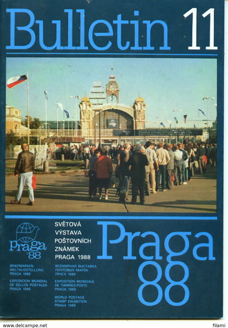 Bulletin PRAGA 88,lot 3 Bulletins Officiels De L'exposition Mondiale De Timbres Poste , Pages En Couleurs Sur Papier Pho - Autres & Non Classés