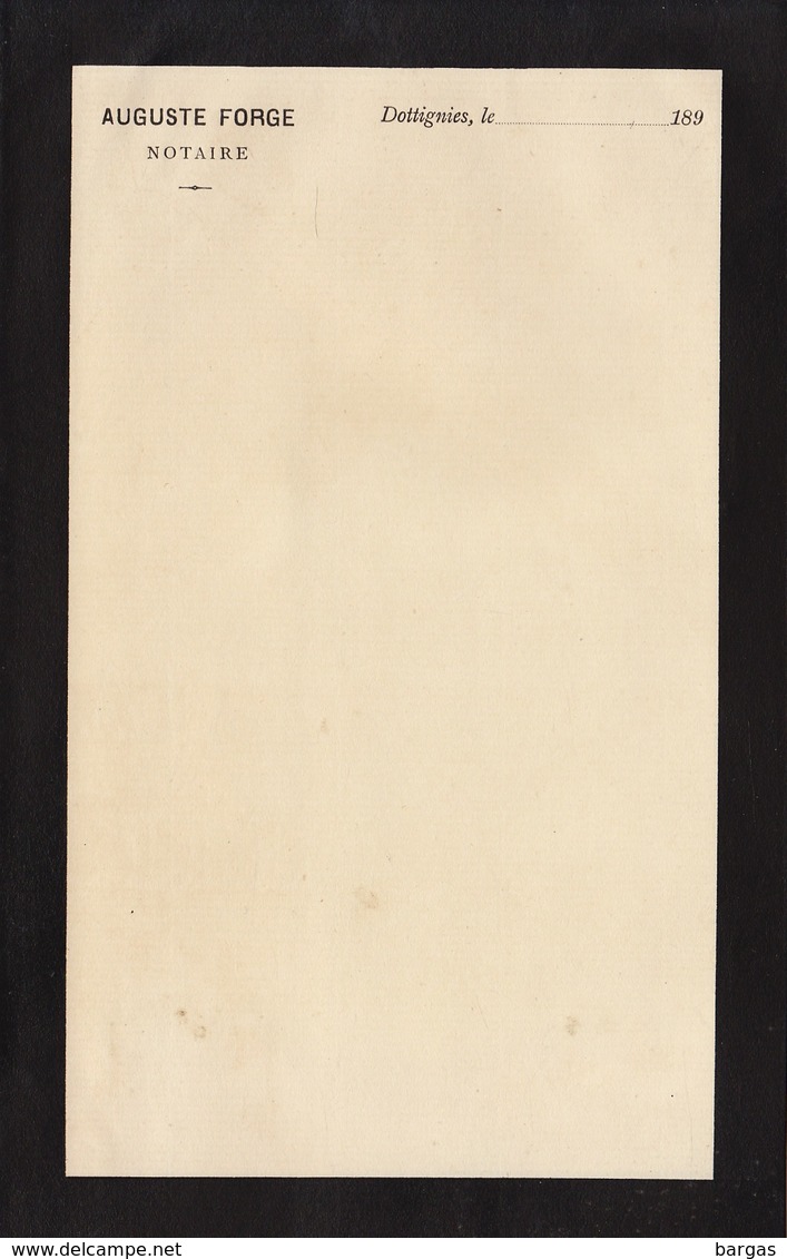 1893 Papier à Lettre Auguste Forge Notaire à Dottignies - 1800 – 1899