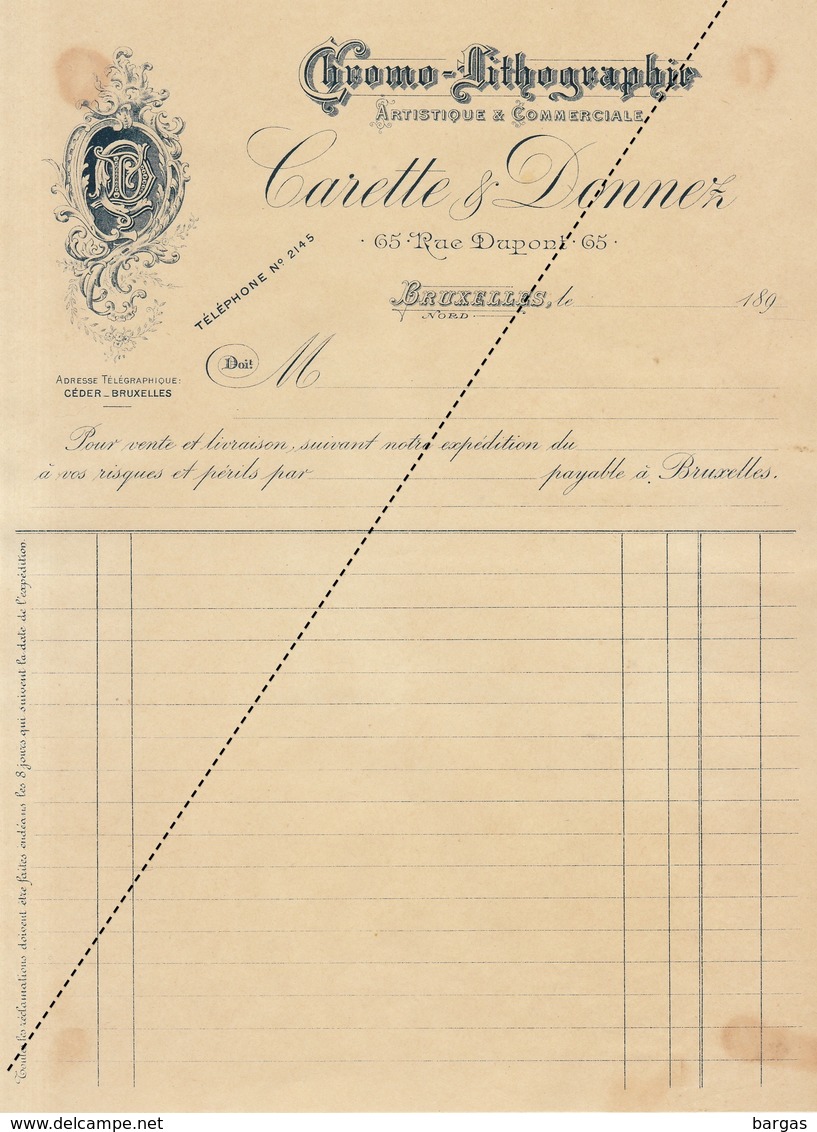 1893 Chromo Lithographie Carette Donnez Bruxelles - 1800 – 1899