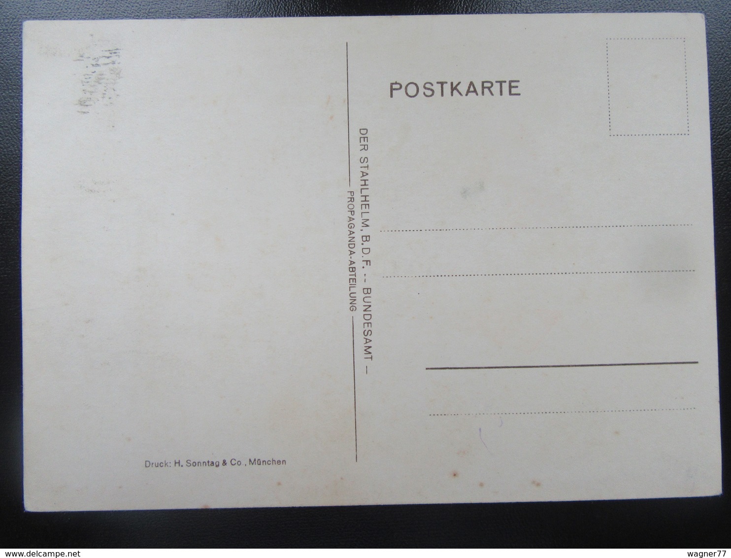Postkarte Stahlhelmbund 1933 - Briefe U. Dokumente