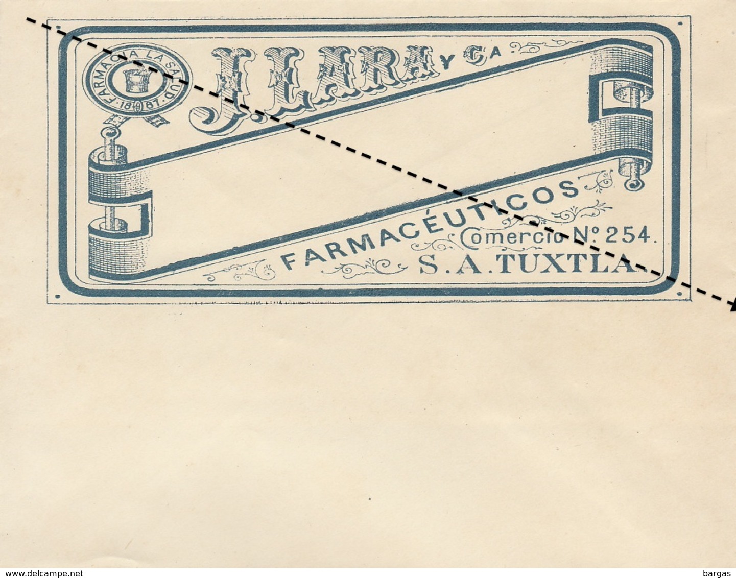 1893 Enveloppe Pharmacie Lara Farmaceuticos Tuxtla - 1800 – 1899