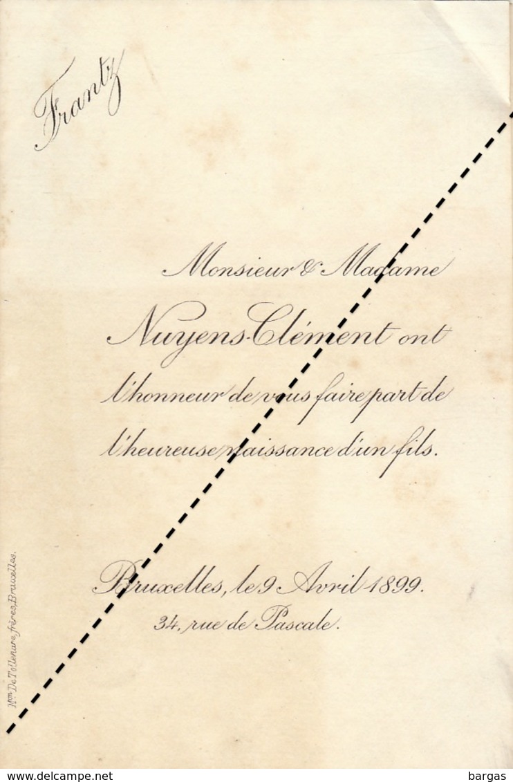 1899 Naissance De Frantz Nuyens Clément - Nacimiento & Bautizo