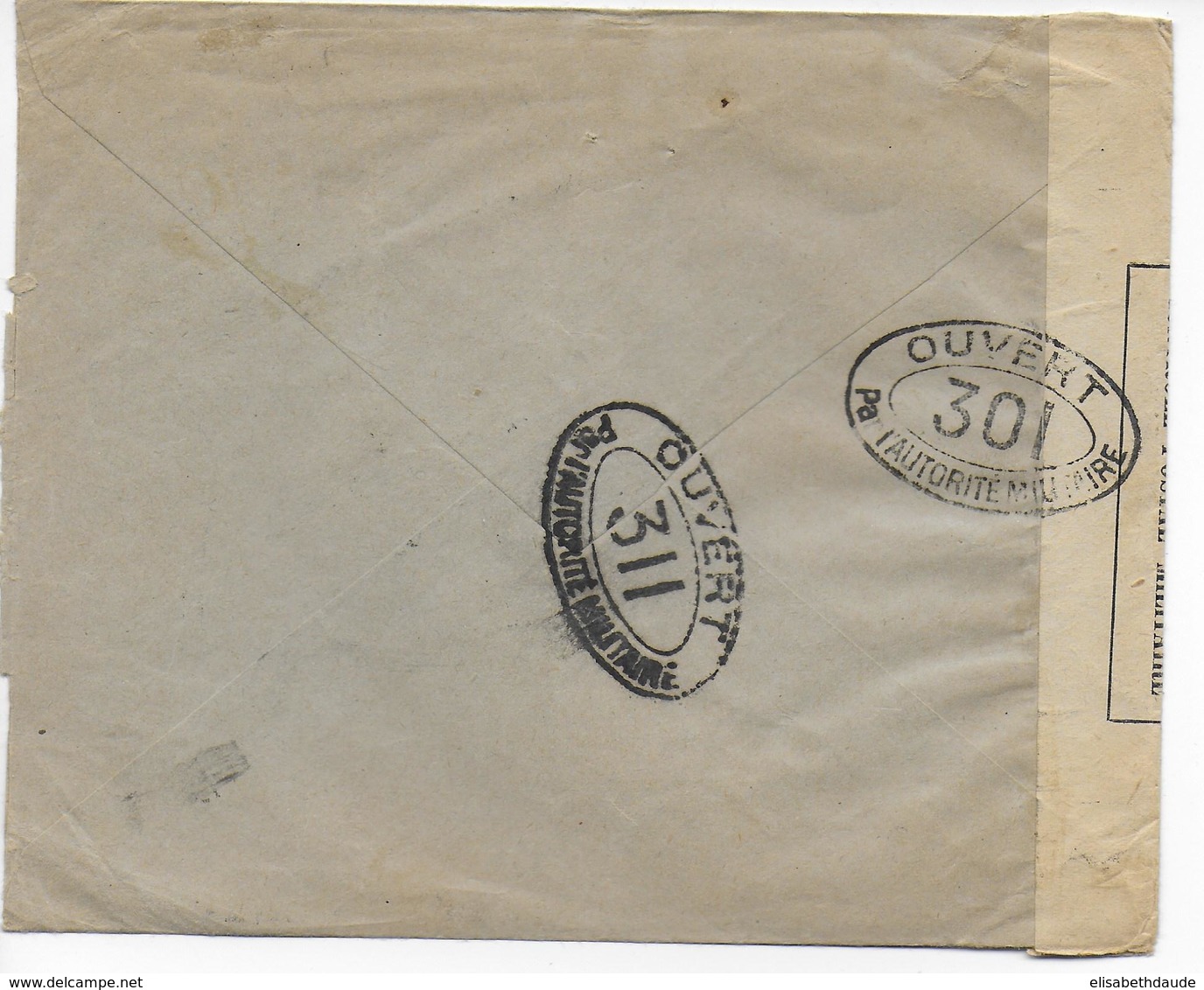 1917 - EGYPTE - MOUCHON Sur ENVELOPPE De ALEXANDRIE Avec CENSURE => CLERMONT-FERRAND - Lettres & Documents