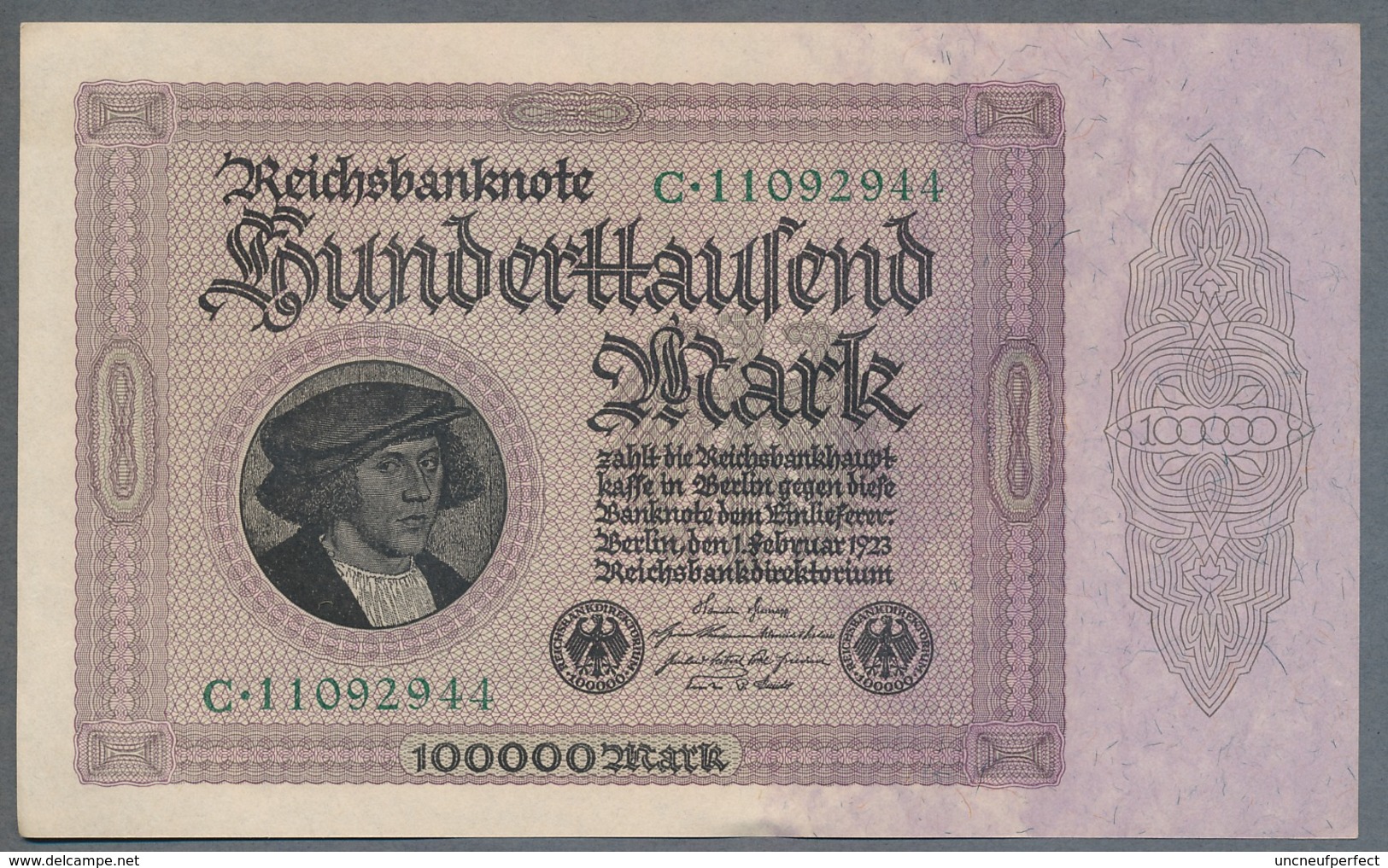 Pick83a - 100 000 Mark Ro 82a Impression Du Reichs ** UNC ** - 100000 Mark