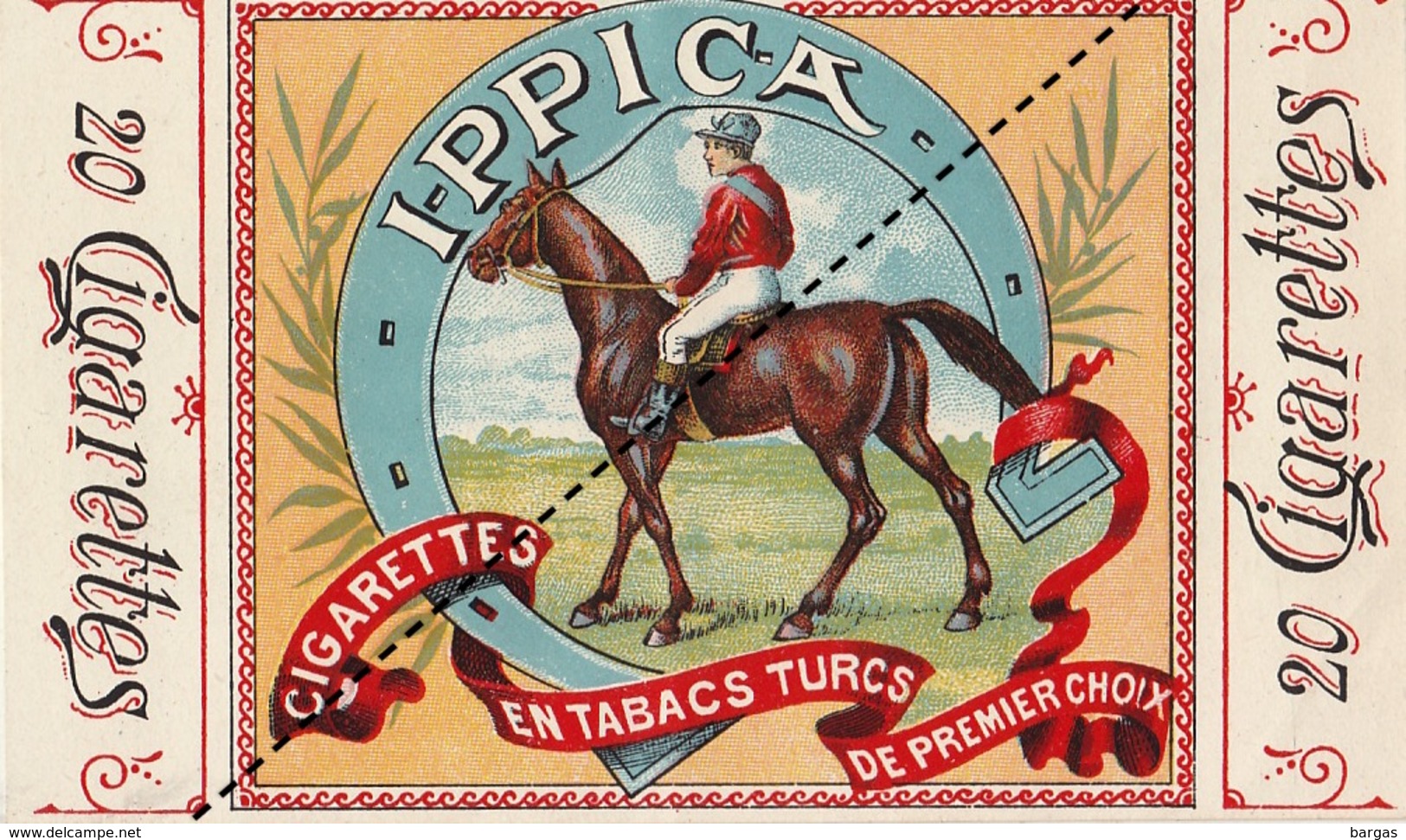 1893 Rare Papier étiquette De Paquet De Cigarettes Cigarette I - PICCA Tabac Turc - Sonstige & Ohne Zuordnung