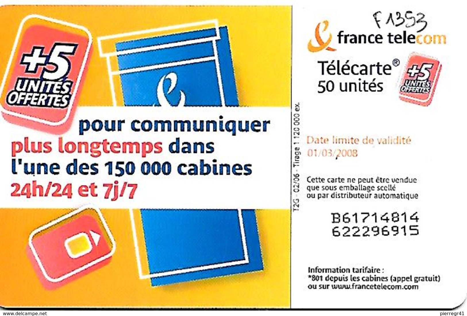 CARTE°-PUBLIC-50U-F1353-GEM1-02/06-MODE D EMPLOI-COUPLE 3-UTILISE-TBE - 2006