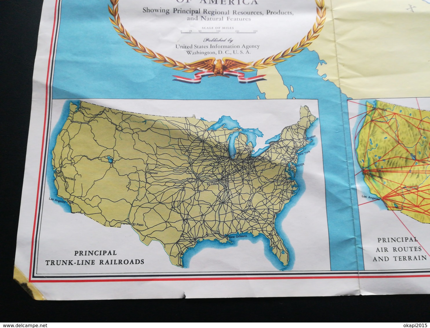 A PICTORIAL MAP OF THE UNITED STATES OF AMERICA SHOWING PRINCIPAL REGIONAL RESSOURCES PRODUCTS AND NATURAL FEATURES