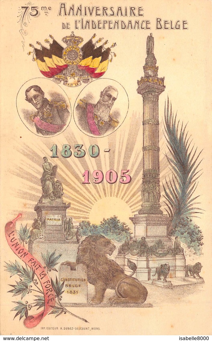 België  Gedenkenis Van Het 75 Verjaren Van De Belgische Onafhankelijkheid  Brussel 1830-1905         I 5186 - Andere Oorlogen