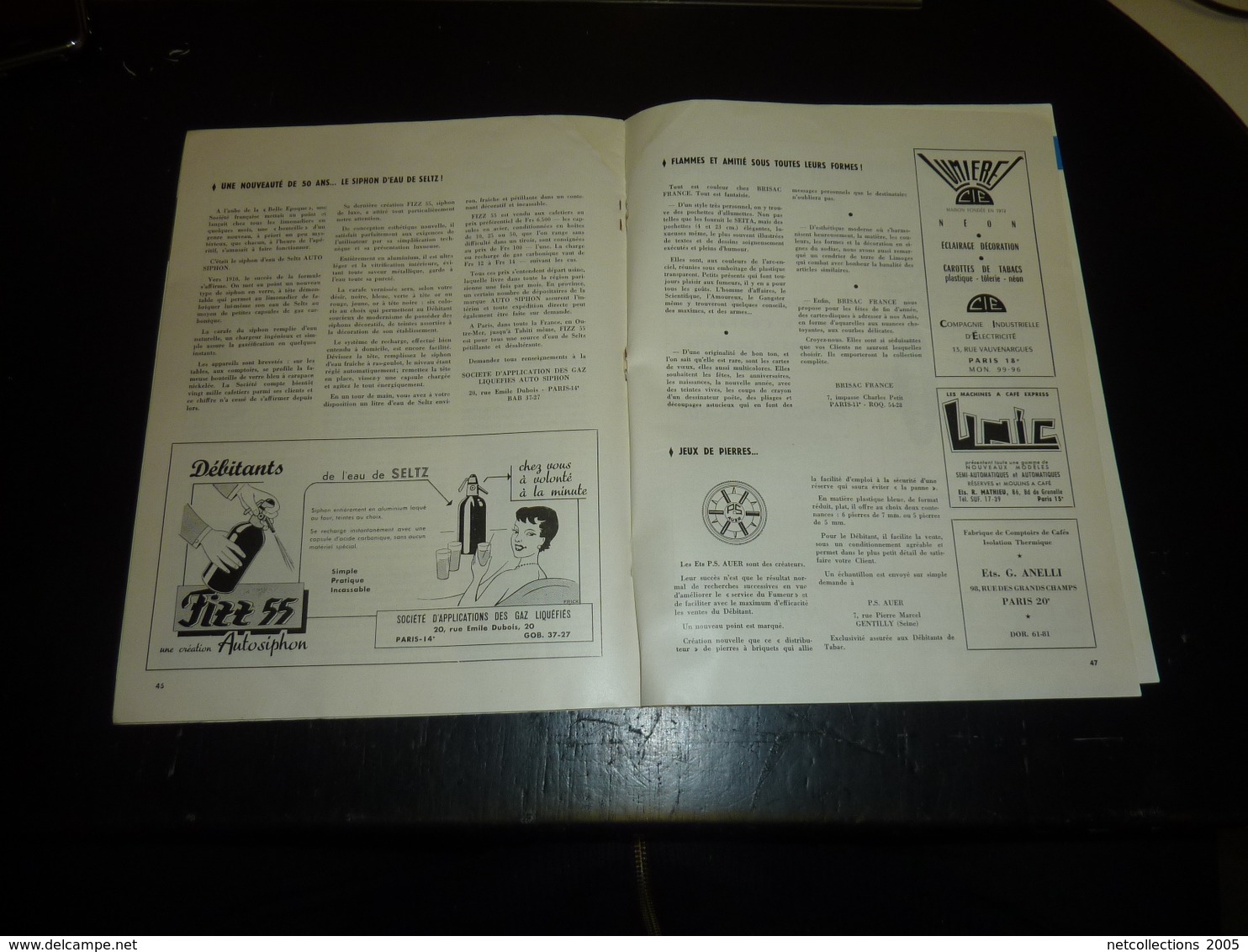 LA REVUE DES DEBITS DE TABACS N°1 OCTOBRE 1958 CAROTTE MODERNE + DEPLIANT CIGARETTE GITANE GAULOISE PHILIP MORRIS (AD)