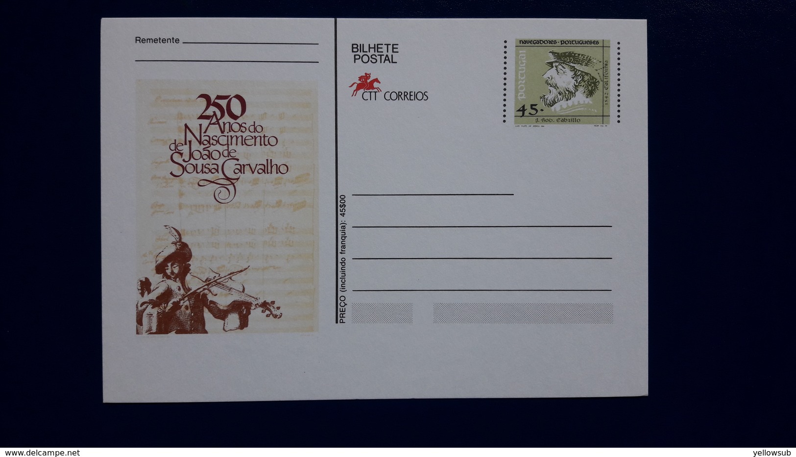 ENTIER POSTAL 1994 Joao De Sousa Carvalho - Ganzsachen