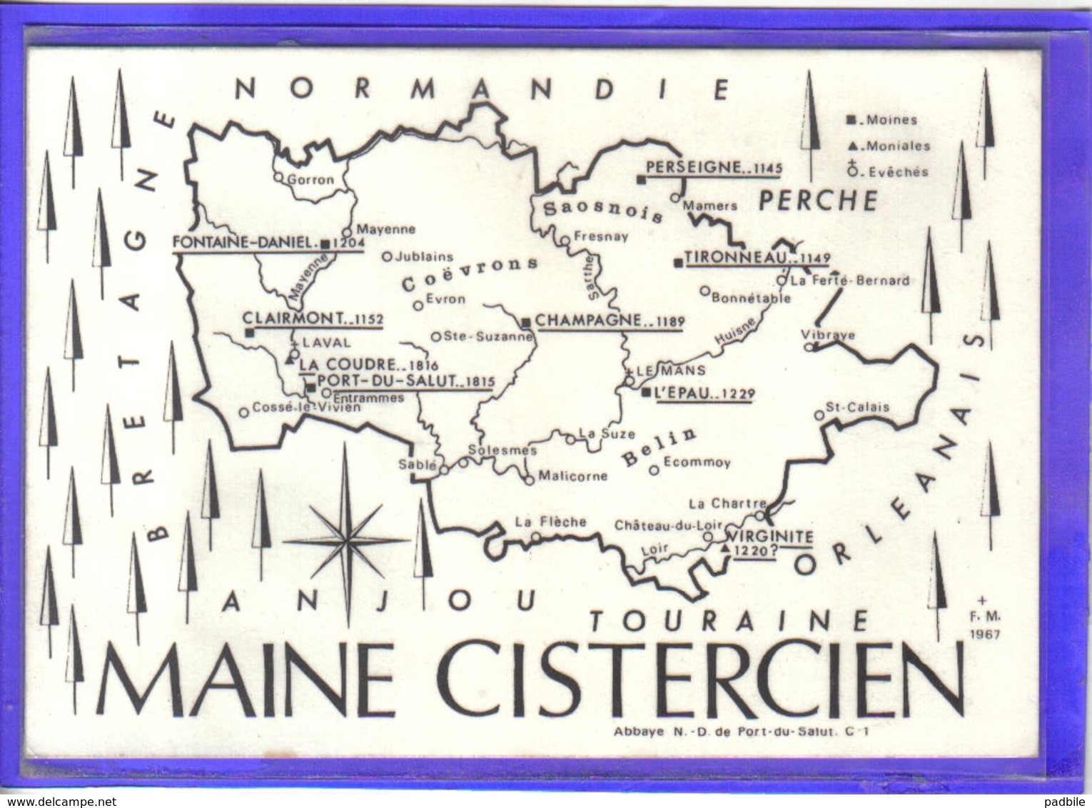 Carte Postale Géographique  Région  Le Maine Très Beau Plan - Landkarten