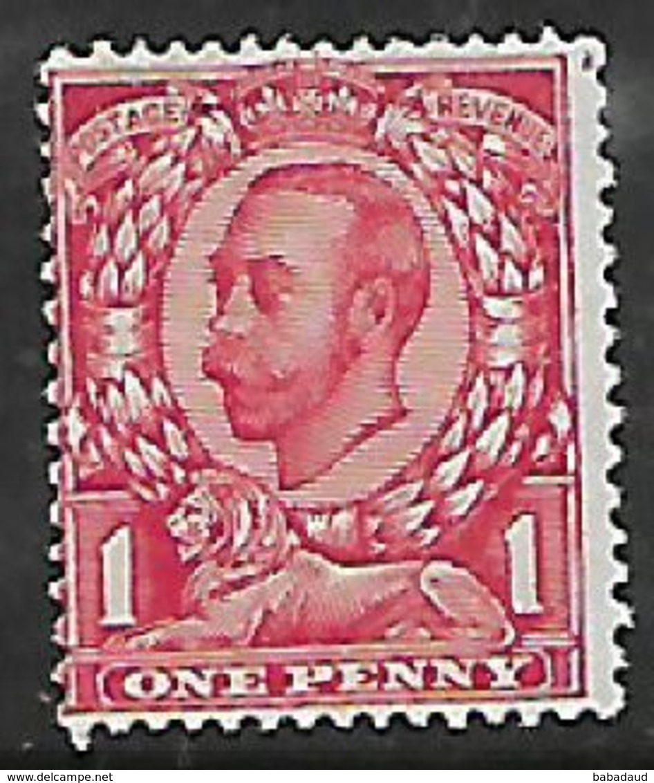 Great Britain,  GVR, 1912, 1d Scarlet, Wmk 100, Perf 15 X 14 MH * - Unused Stamps