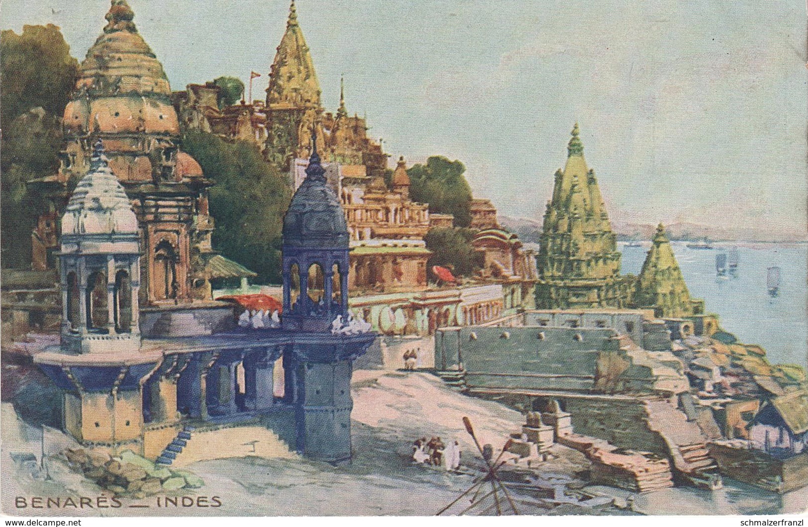 AK Benares Kashi Varanasi वाराणसी Quais Ghats Ganges Ganga गंगा गङ्गा Indien British India Inde Indie भारत गणराज्य - India