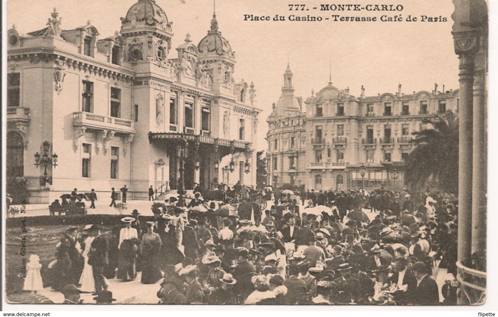 L20J421 - Monté Carlo - Place Du Casino - Terrasses Et Café De Paris  - Giletta  N°777 - Très Animée,  Précurseur - Bares Y Restaurantes