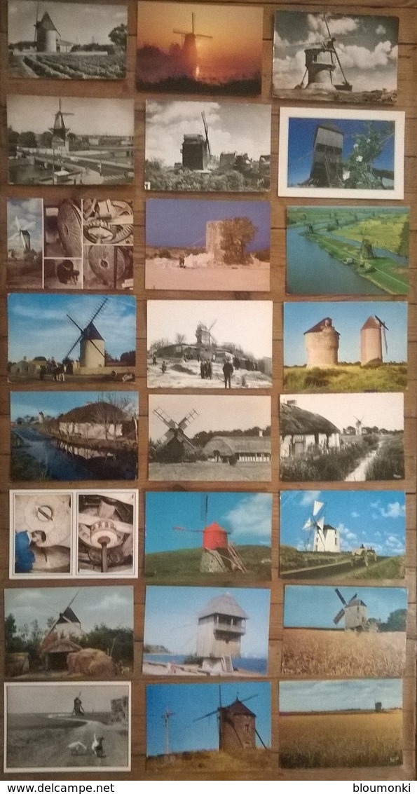 Lot De 28 Cartes Postales / MOULIN  A VENT - Moulins à Vent