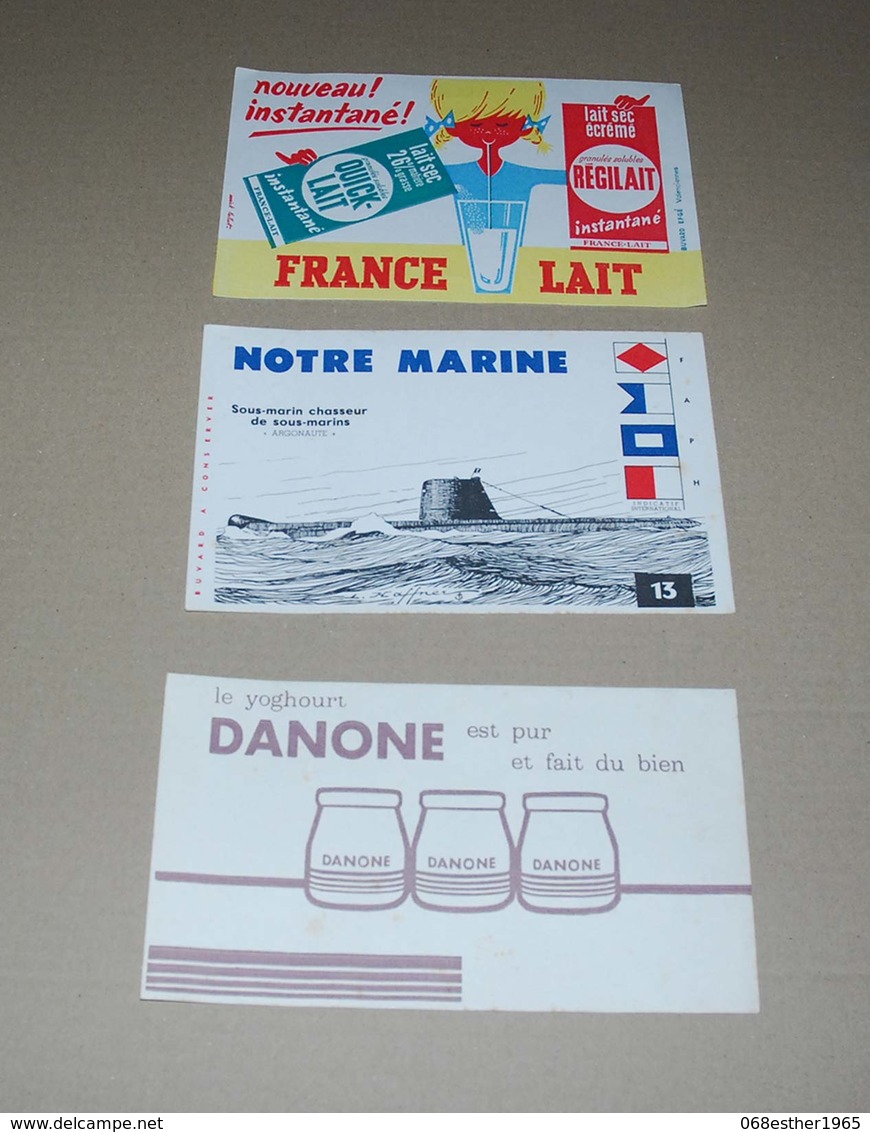 Lot 3 Buvard Notre Marine, Danone, Régilait - Autres & Non Classés