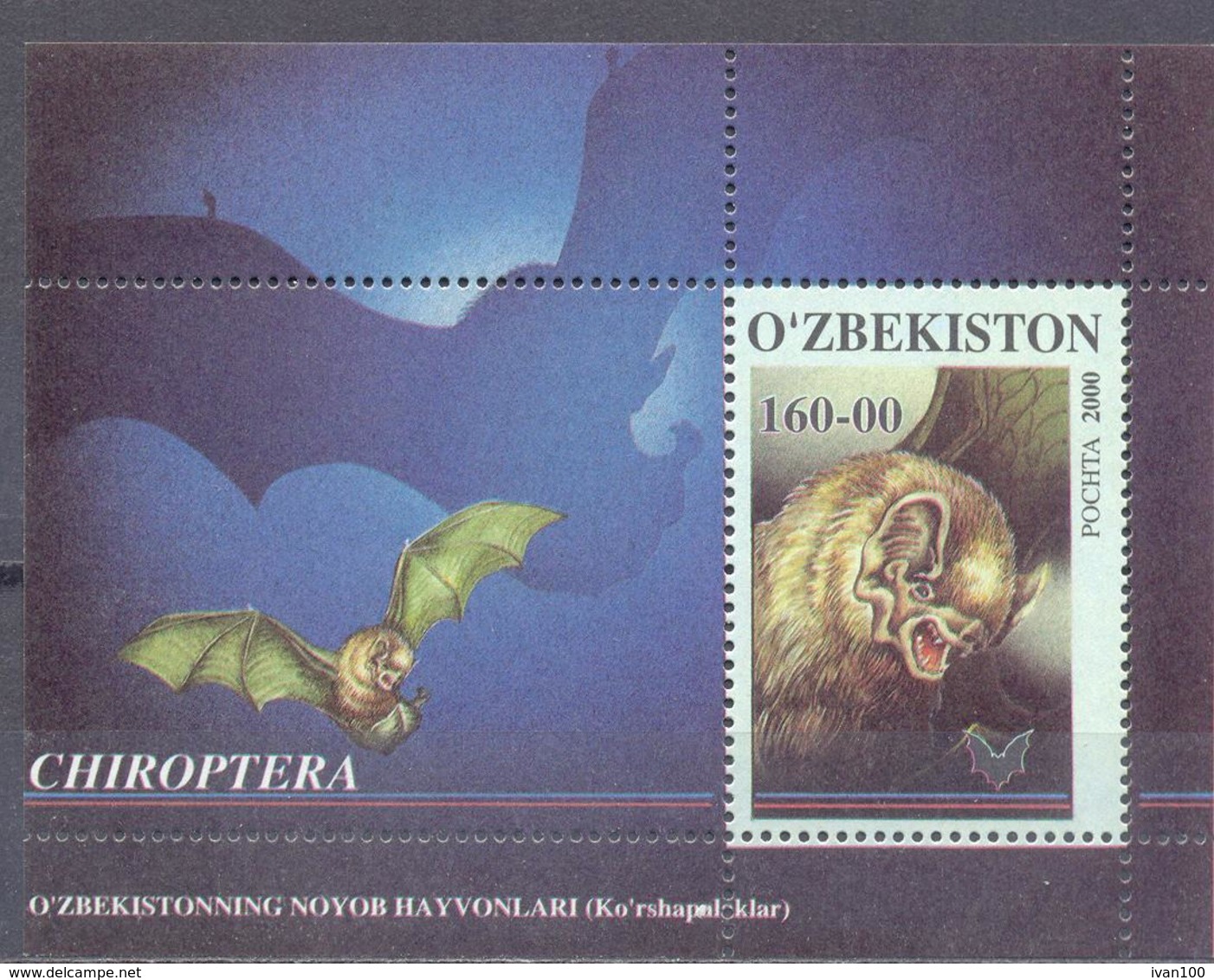 2001. Uzbekistan, Bats, S/s, Mint/** - Ouzbékistan