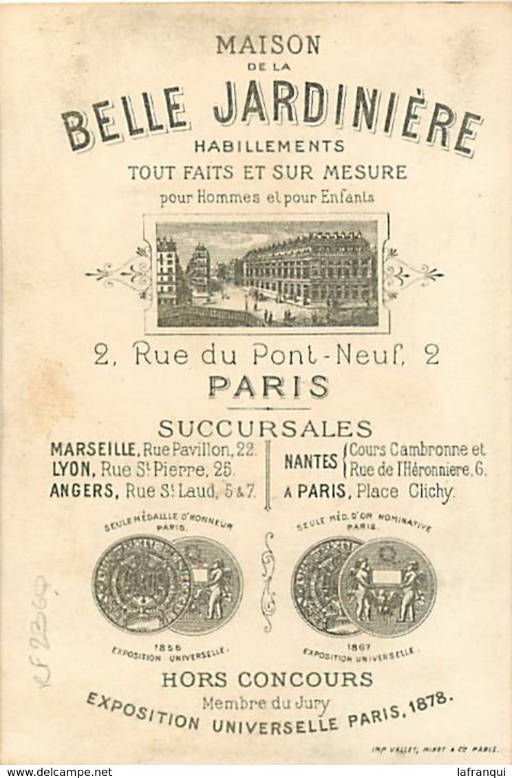 CH330- Chromo 12 X 8cms -magasins - Paris -magasin Maison De  La Belle Jardiniere -oeuf -coquetier -dorure -fond Doré - Other & Unclassified