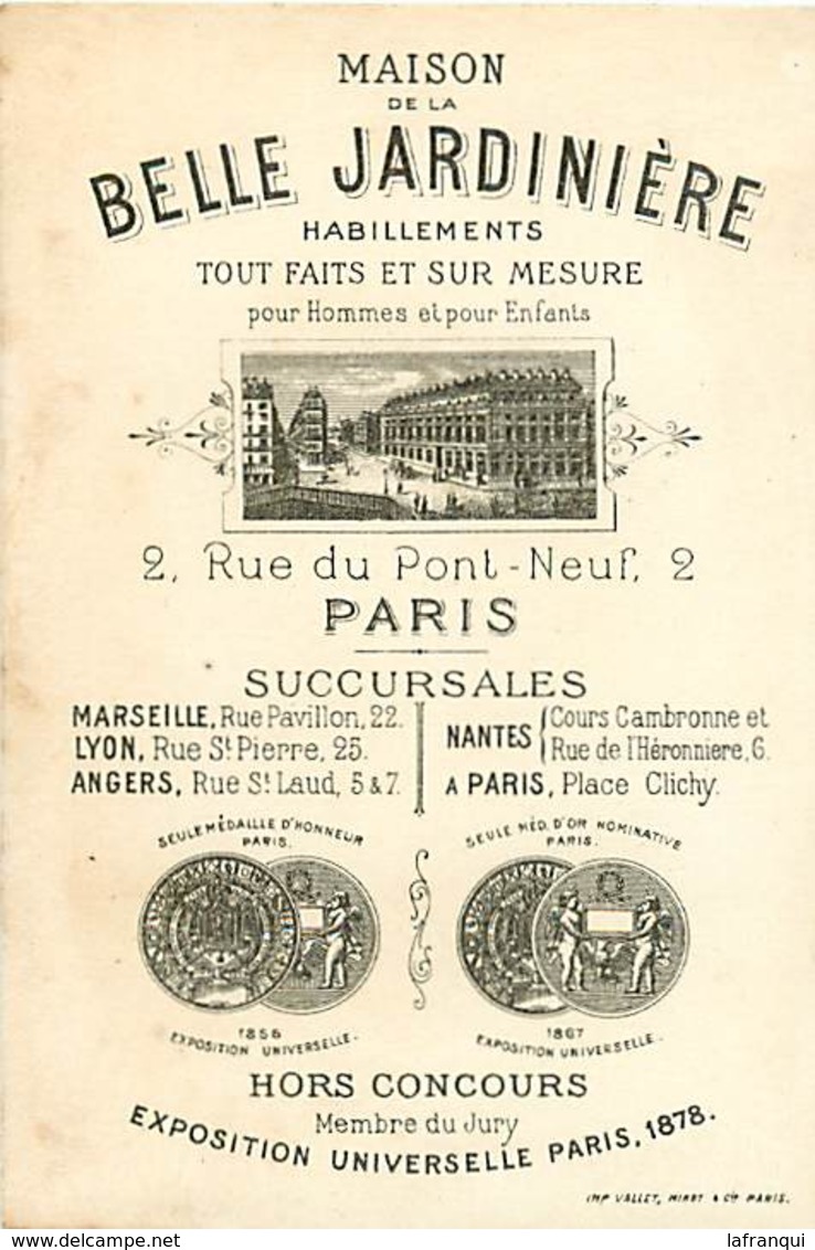 CH328- Chromo 12 X 8cms -magasins - Paris -magasin Maison De  La Belle Jardiniere -ange- Oeuf -fond Doré -dorure - - Other & Unclassified