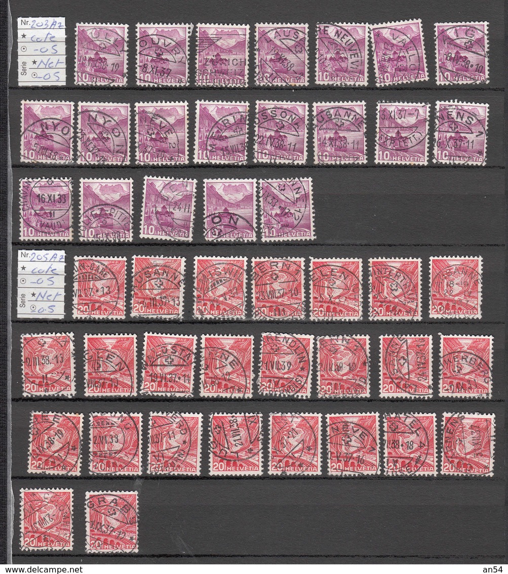 LOT   OBLITERES TRES  BONNE COTE  DE BELLE OBLITERATIONS   CATALOGUE ZUMSTEIN - Vrac (max 999 Timbres)