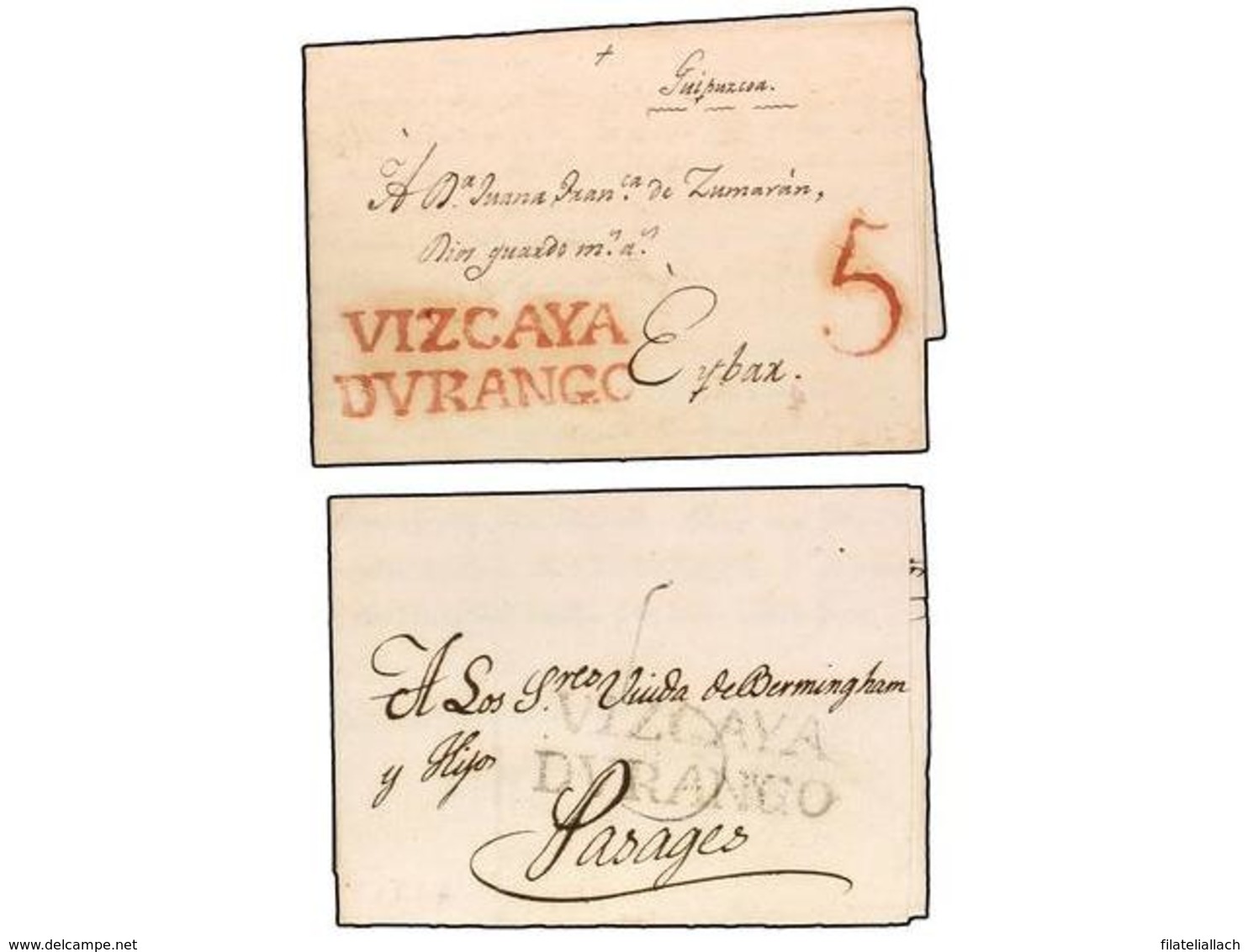 SPAIN: PREPHILATELIC MARKS  DP11 VIZCAYA - ...-1850 Prephilately