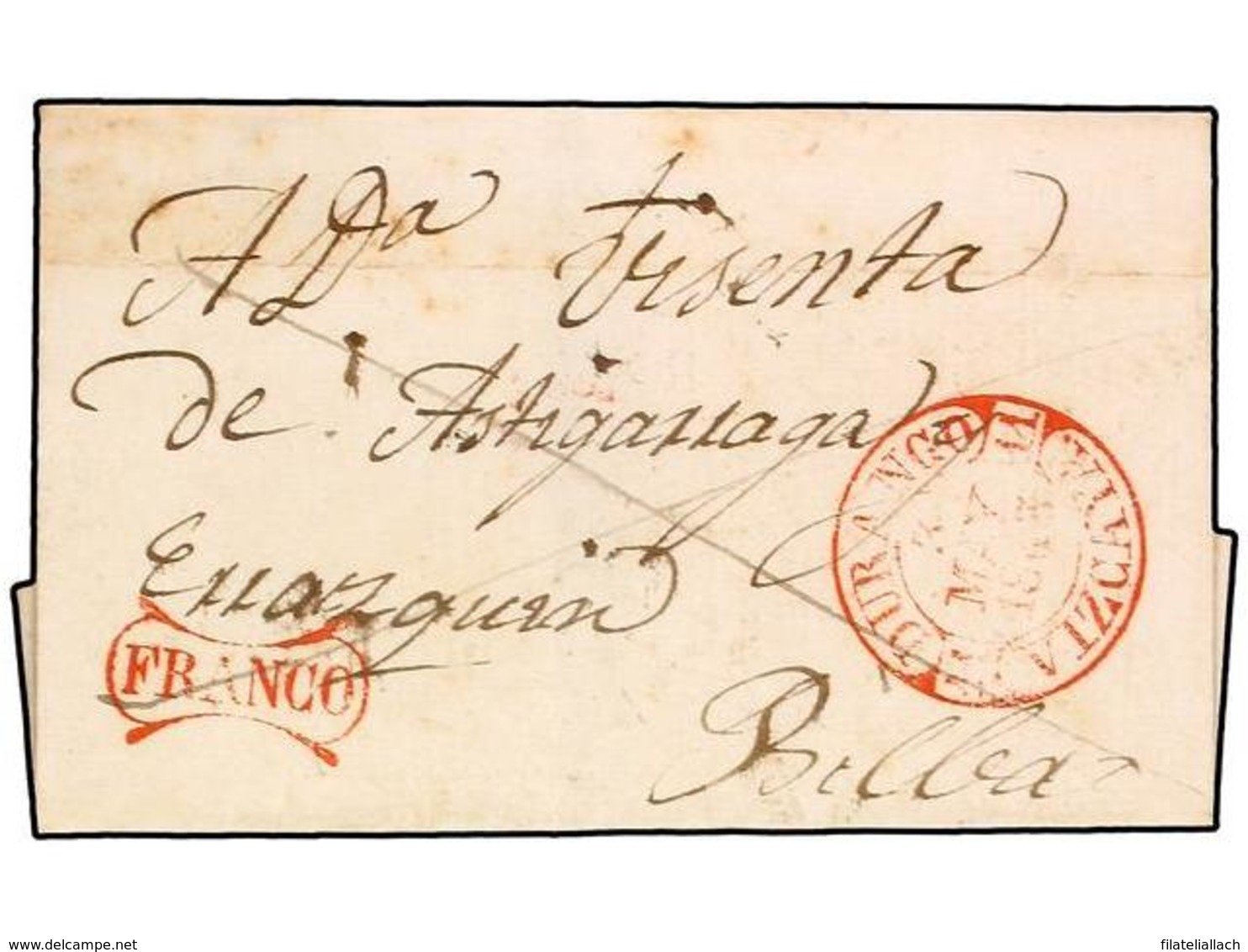 SPAIN: PREPHILATELIC MARKS  DP11 VIZCAYA - ...-1850 Prephilately