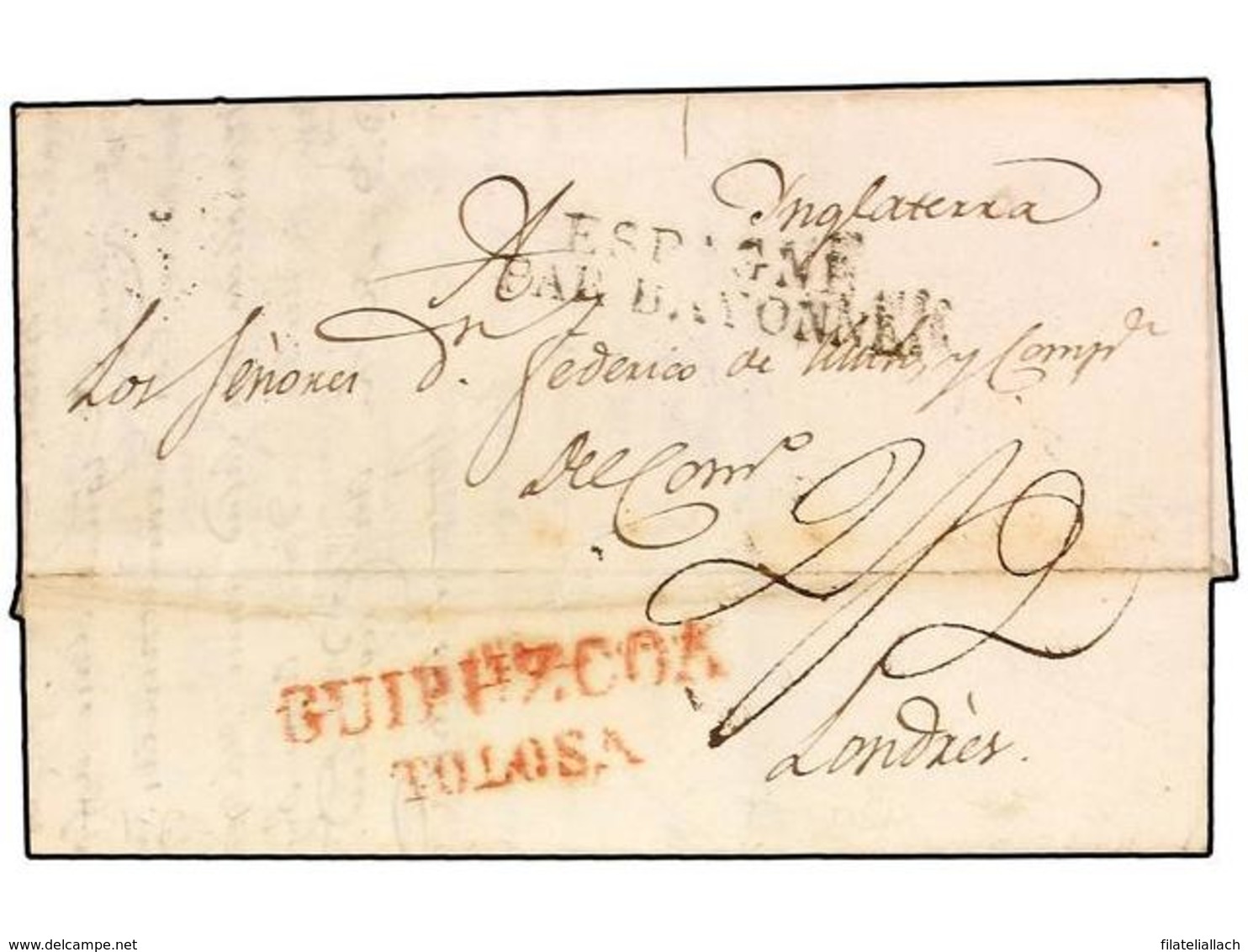 SPAIN: PREPHILATELIC MARKS  DP11 VIZCAYA - ...-1850 Prefilatelia