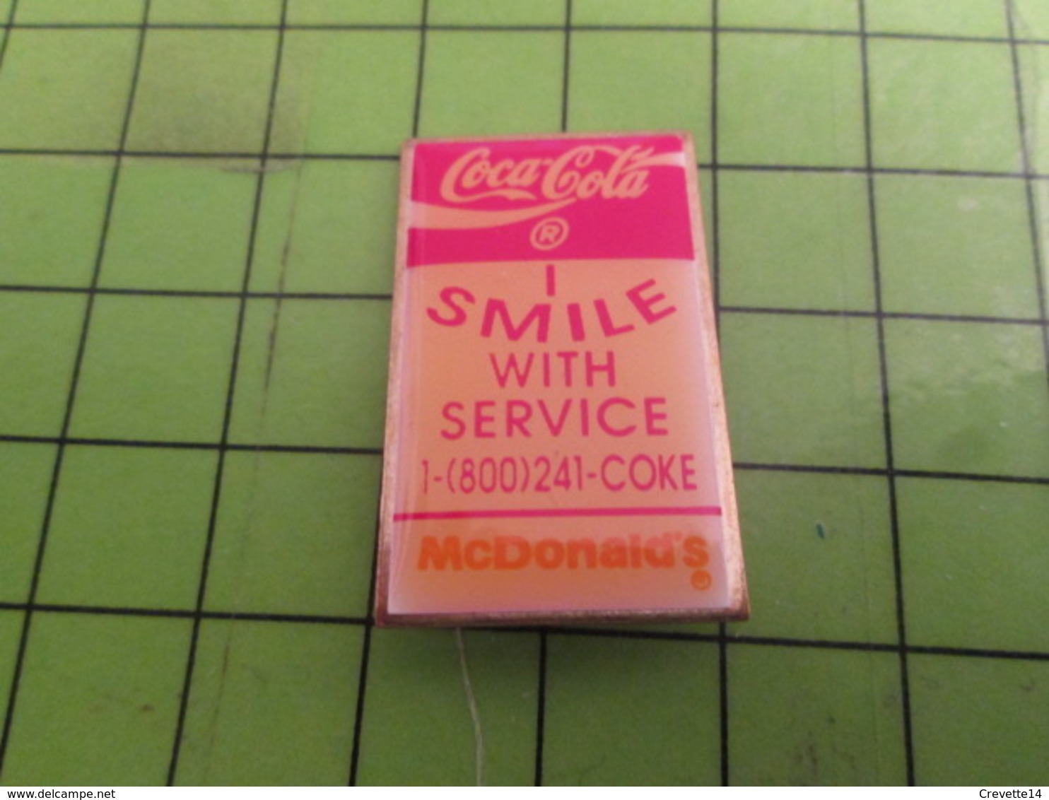 918c Pins Pin's / Rare & Belle Qualité THEME : COCA-COLA + Mc DONALD'S I SMILE WITH SERVICE - Coca-Cola