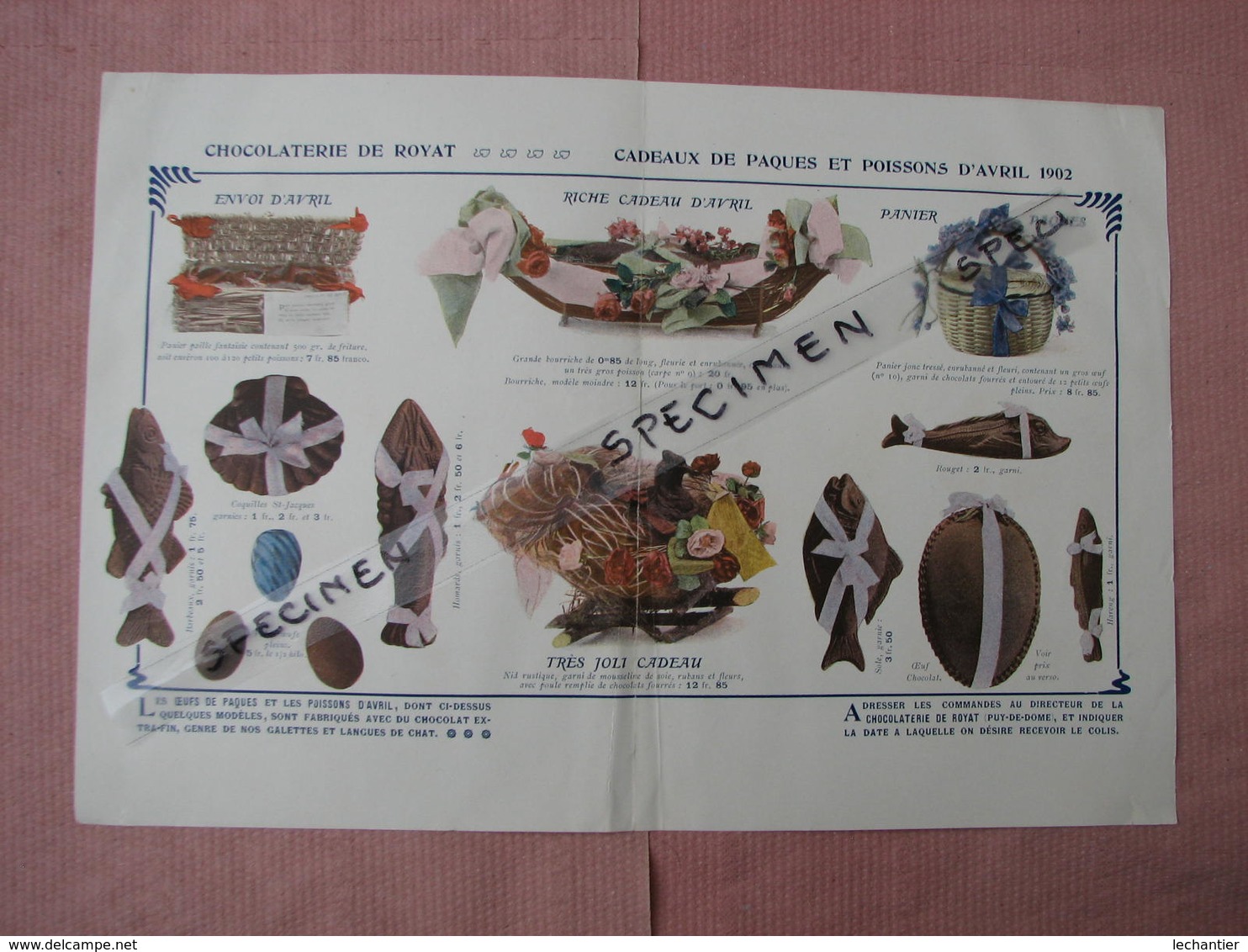 Chocolat De Royat  1902 Catalogue "souvenirs Circuits D'Auvergne Course Gordon Bennett - Chocolat