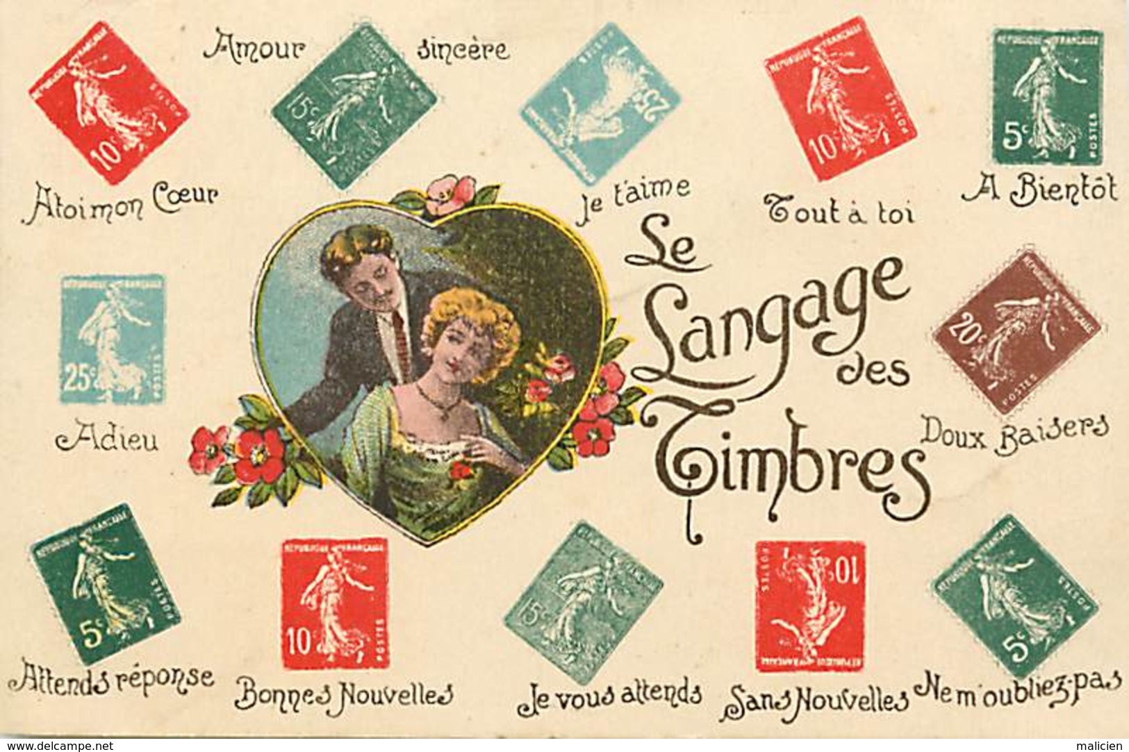 - Ref-B148 -  Timbres - Langage Du Timbre - Langages - Philathelie - Carte Bon Etat - - Timbres (représentations)