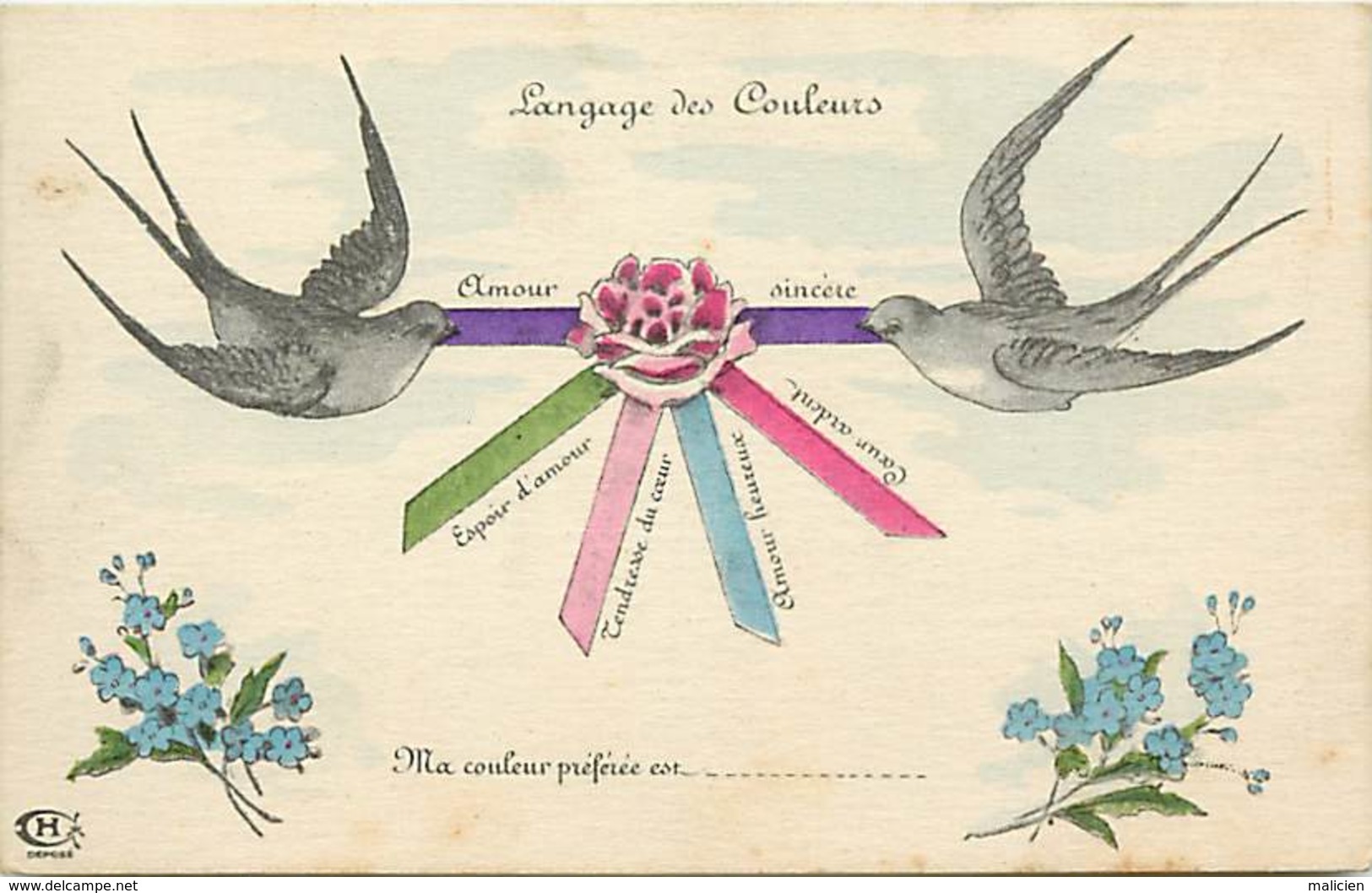 - Ref-B147 -  Langages - Langage Des Couleurs - Carte Bon Etat - - Autres & Non Classés