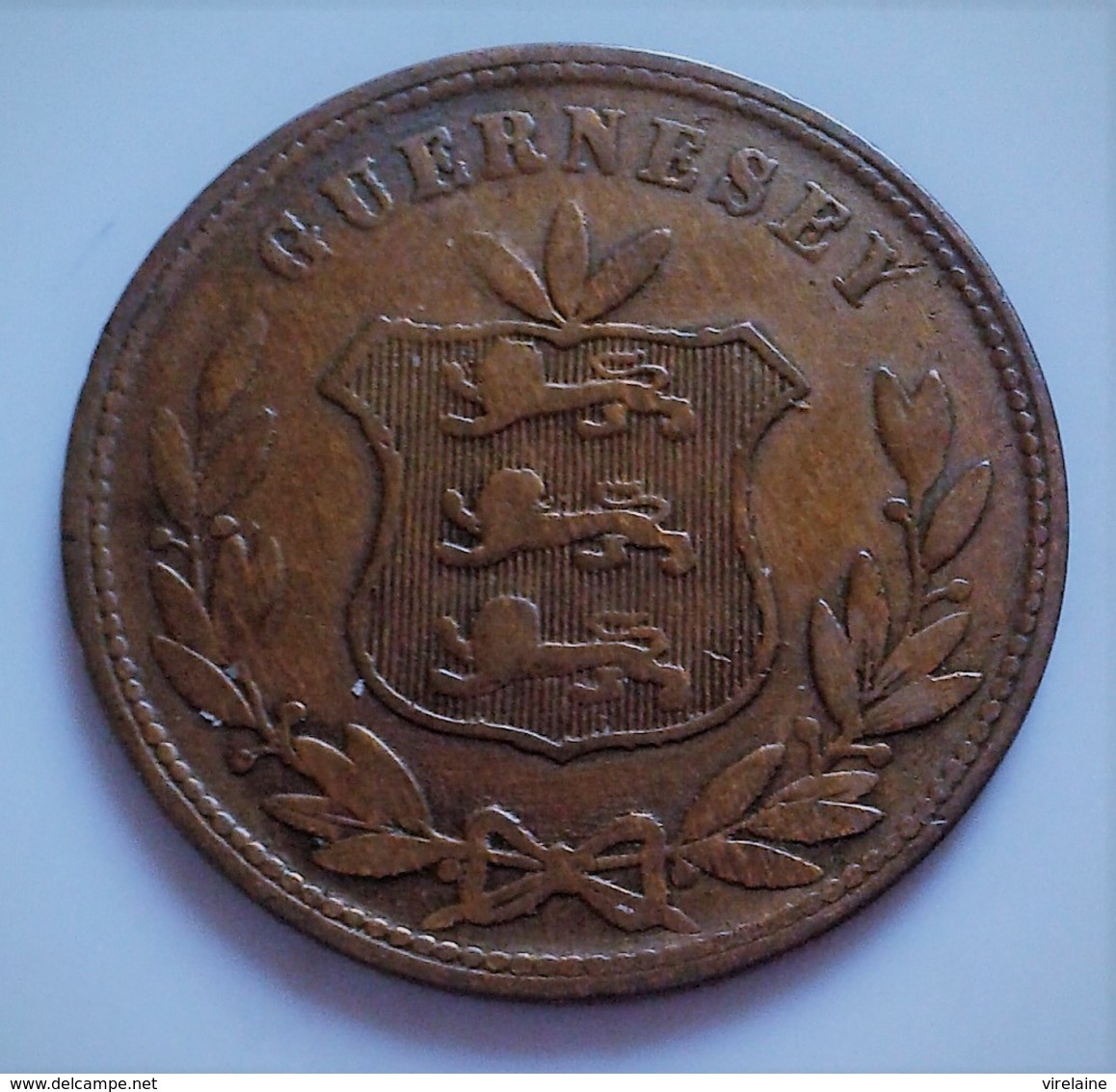 Monnaie, Guernsey, 8 Doubles, 1864, Heaton, Birmingham   (B04 - 11) - Guernesey