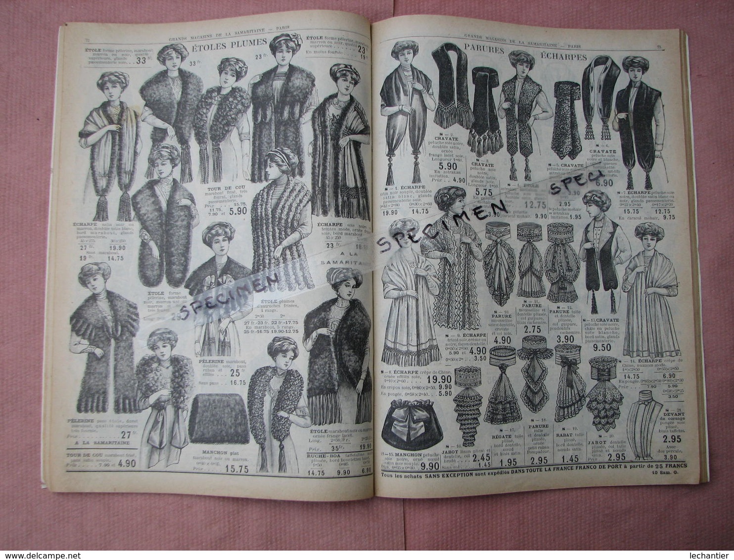 La Samaritaine 1910 /1911 Catalogue Hiver 160 Pages 185X260 Mode Et Divers + Documents Divers  .B.E. - Textile & Vestimentaire