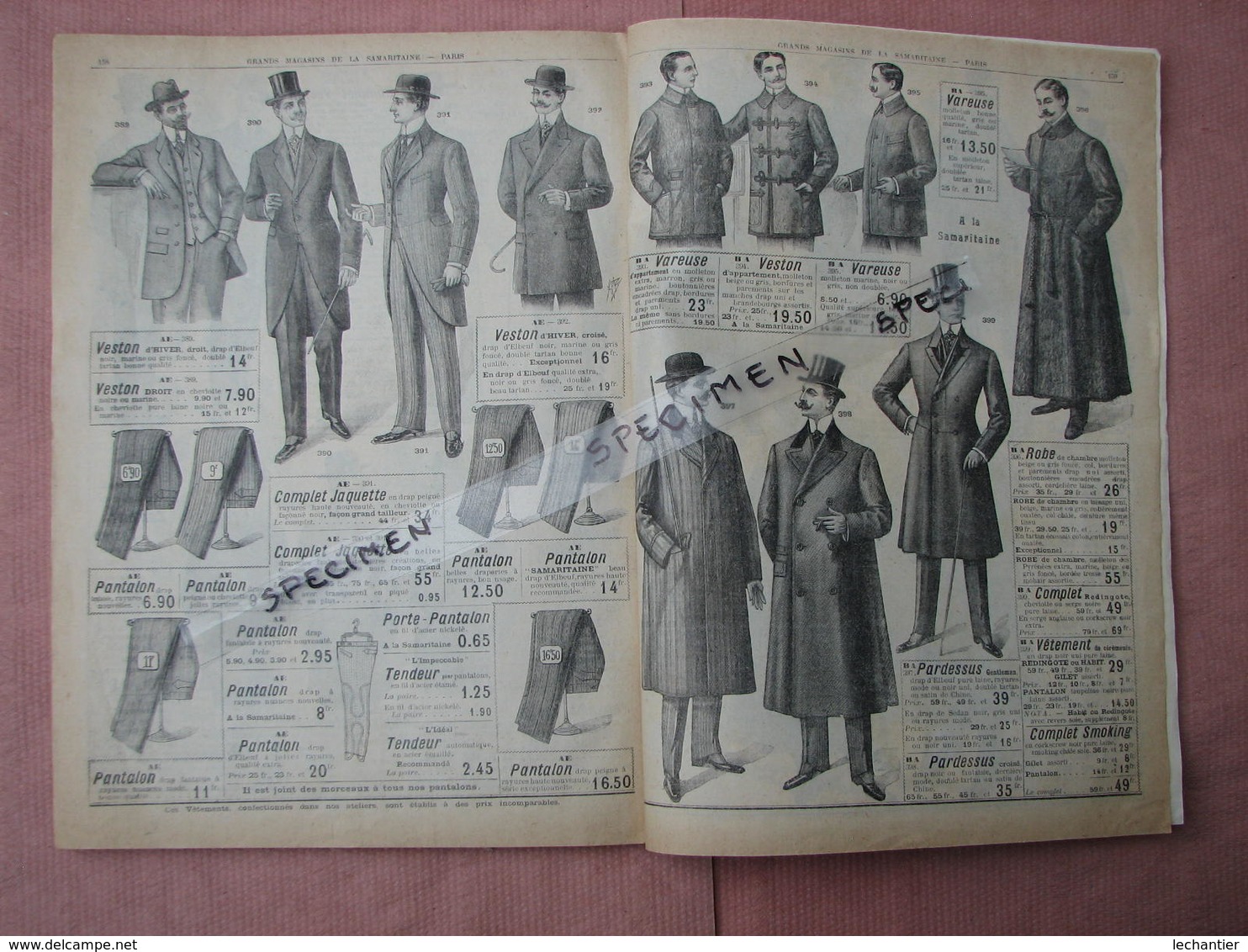 La Samaritaine 1910 /1911 catalogue Hiver 160 pages 185X260 mode et divers + documents divers  .B.E.