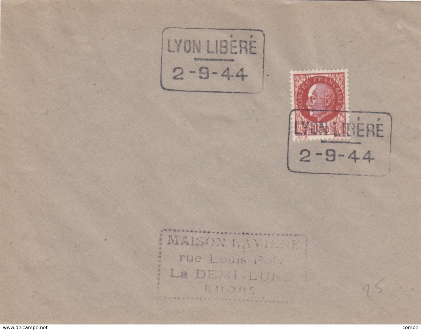 LETTRE. COVER. FRANCE. 2 9 44 LYON LIBERE /    3 - Autres & Non Classés