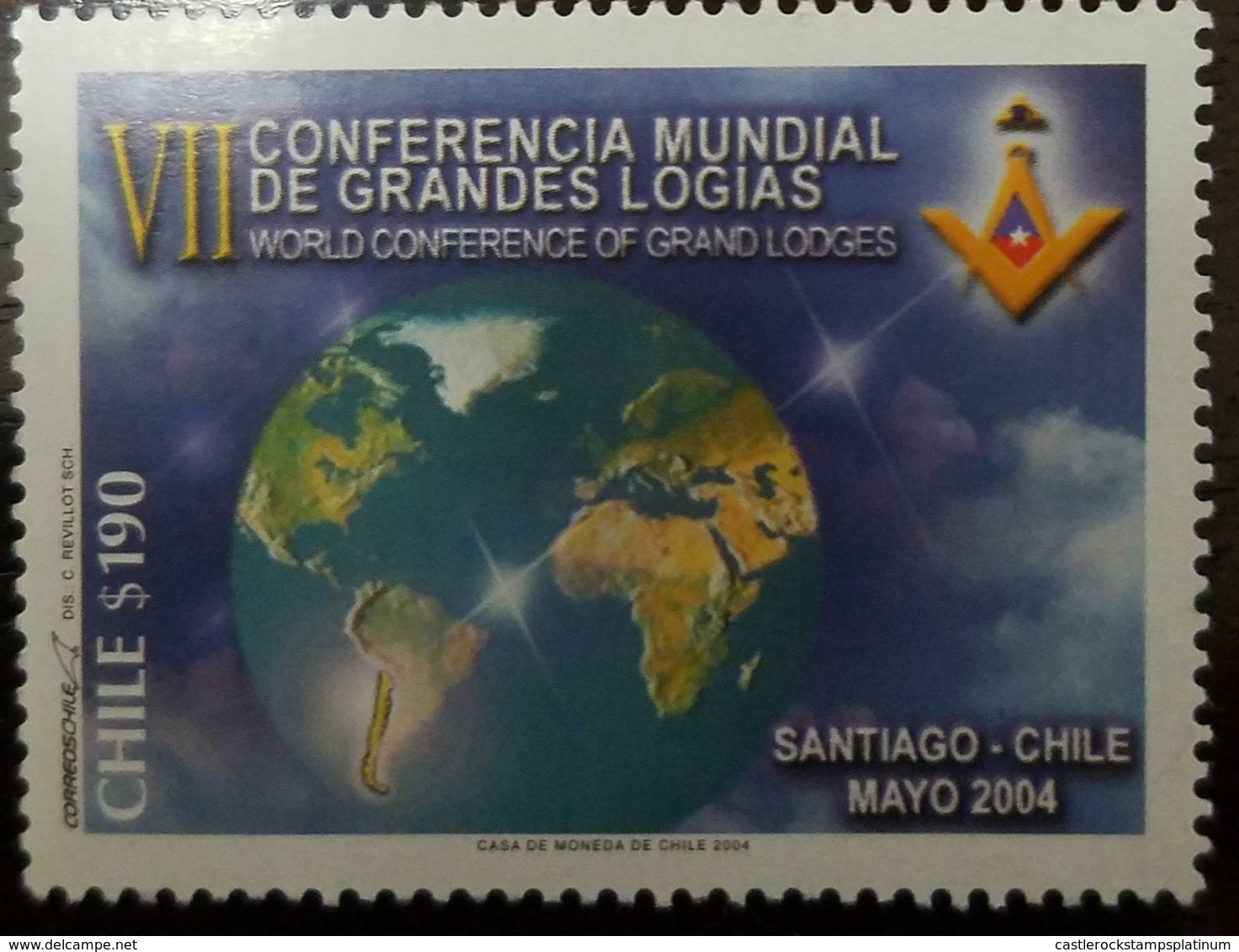 O) 2004 CHILE,  GRAND MASONIC LODGES -SEVENTH WORLD CONFERENCE, MNH - Chile