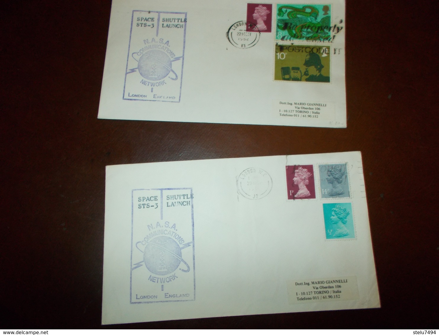 B709   2 Buste Gran Bretagna Timbro Nasa Communications - Postmark Collection