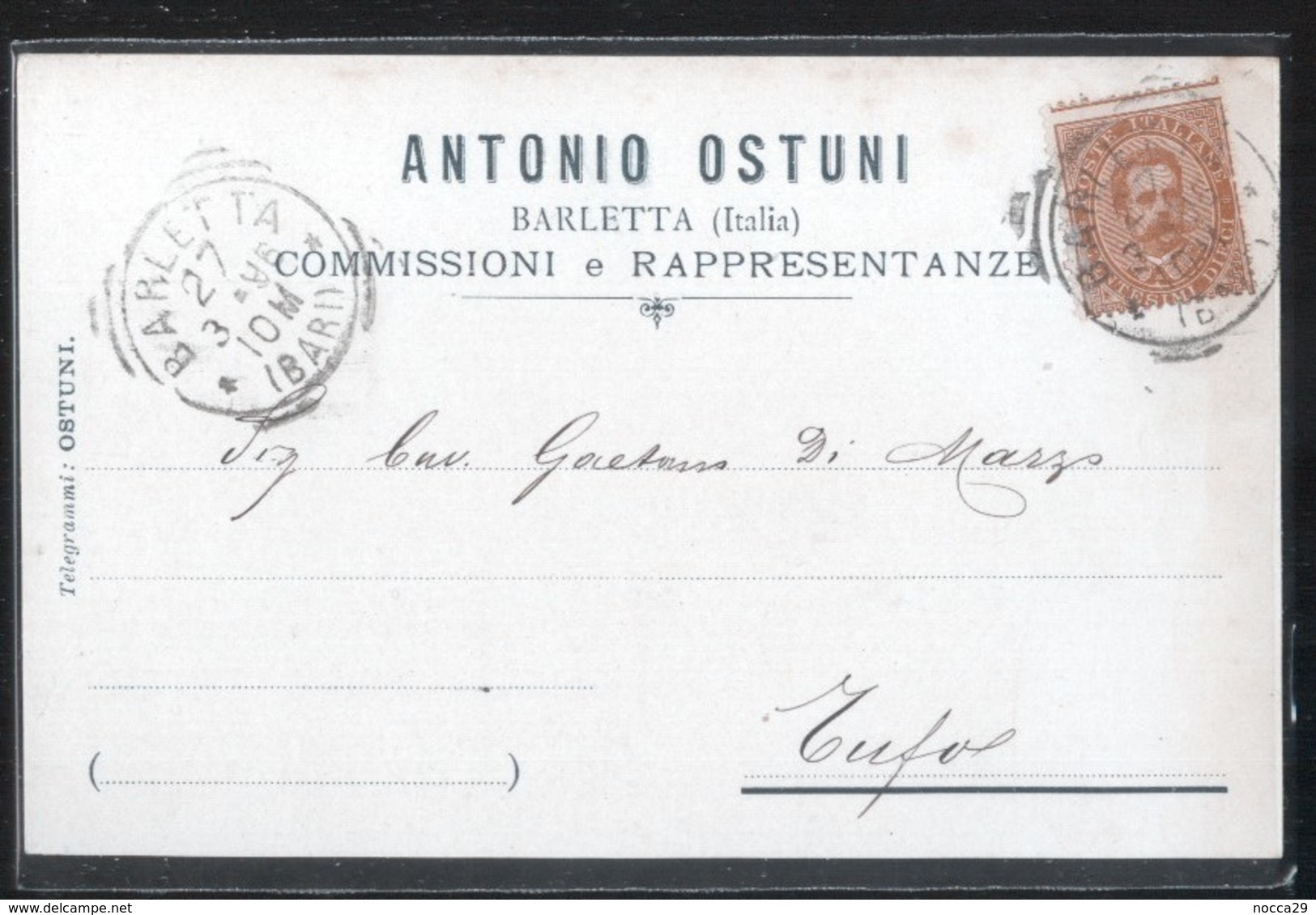 BARLETTA - 1896 - CARTOLINA COMMERCIALE - ANTONIO OSTUNI - Negozi