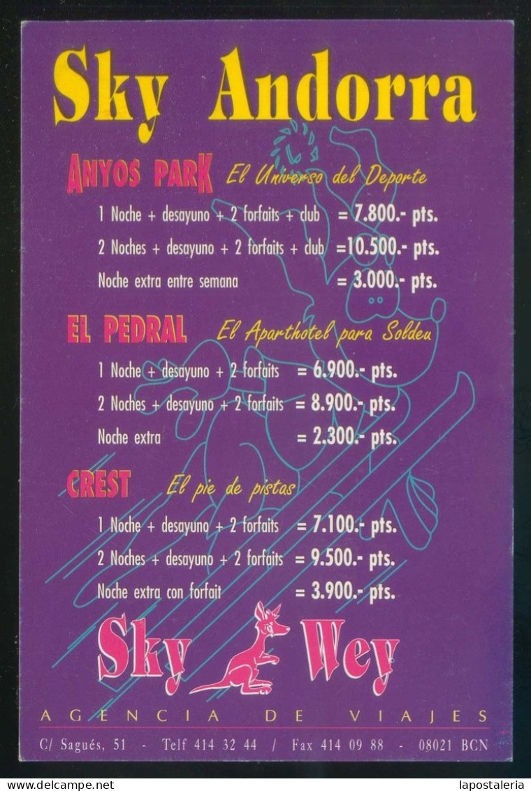 Barcelona. *Wey Viajes - Sky Andorra* Circulada 1992. - Geschäfte