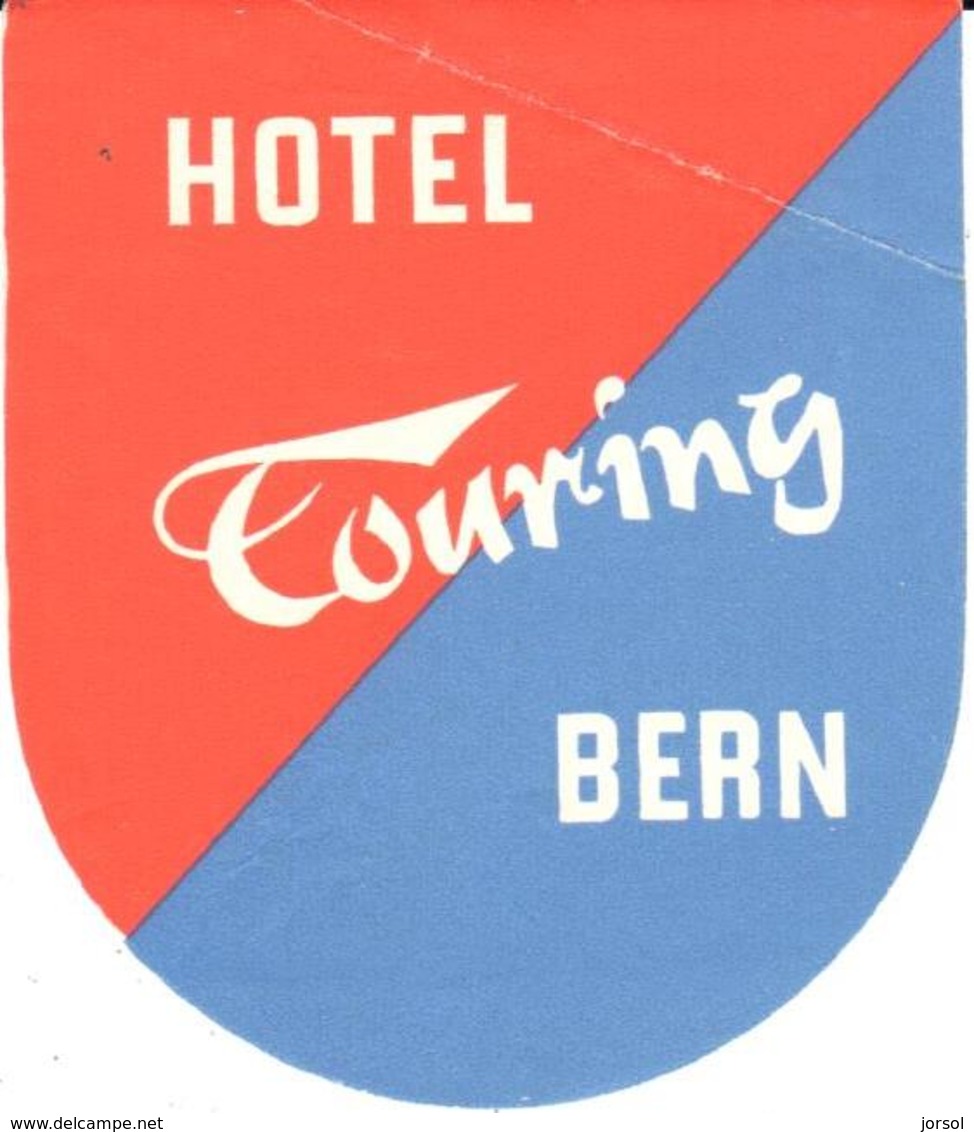 ETIQUETA DE HOTEL  - HOTEL TOURING  -BERN -SUIZA - Etiquetas De Hotel