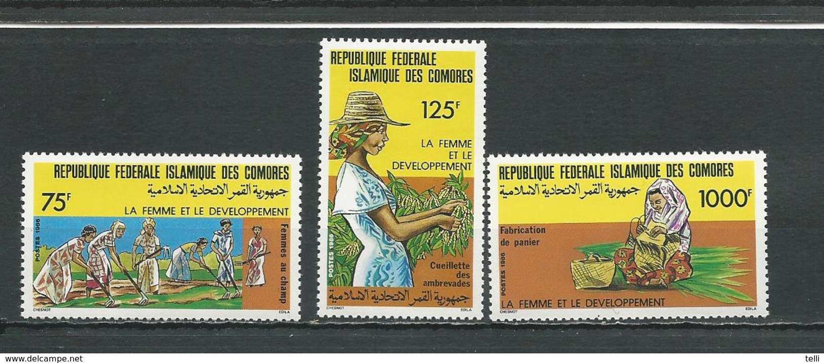 COMORES Scott 635-637 Yvert 447-449 (3) ** Cote 13,50 $ 1987 - Comores (1975-...)