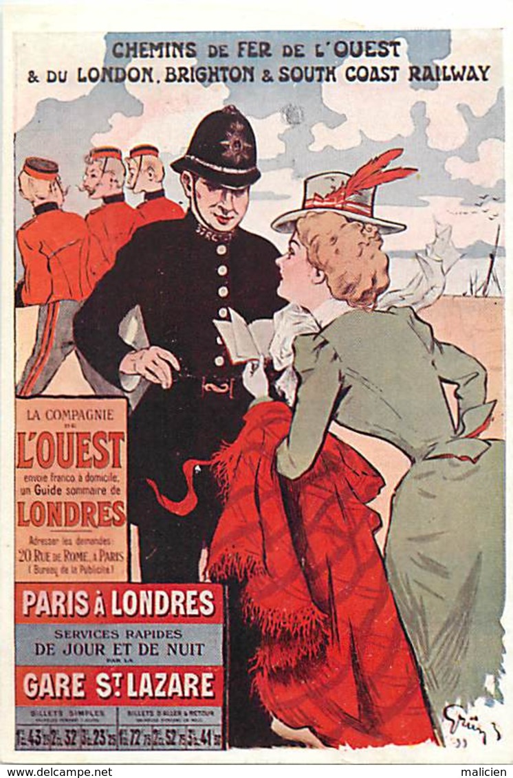 -ref-B120- Royaume Uni - Affiche Chemins De Fer De L Ouest Et De Brighton - London - Brighton & South Coast Railway - - Autres & Non Classés