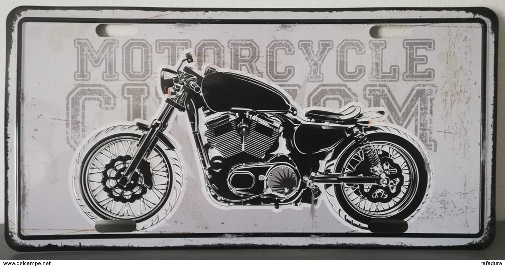 Rare Plaque Tôle HARLEY MOTORCYCLE CUSTOM Style EMAIL 15X30 VINTAGE ROUTE 66 USA - Motos