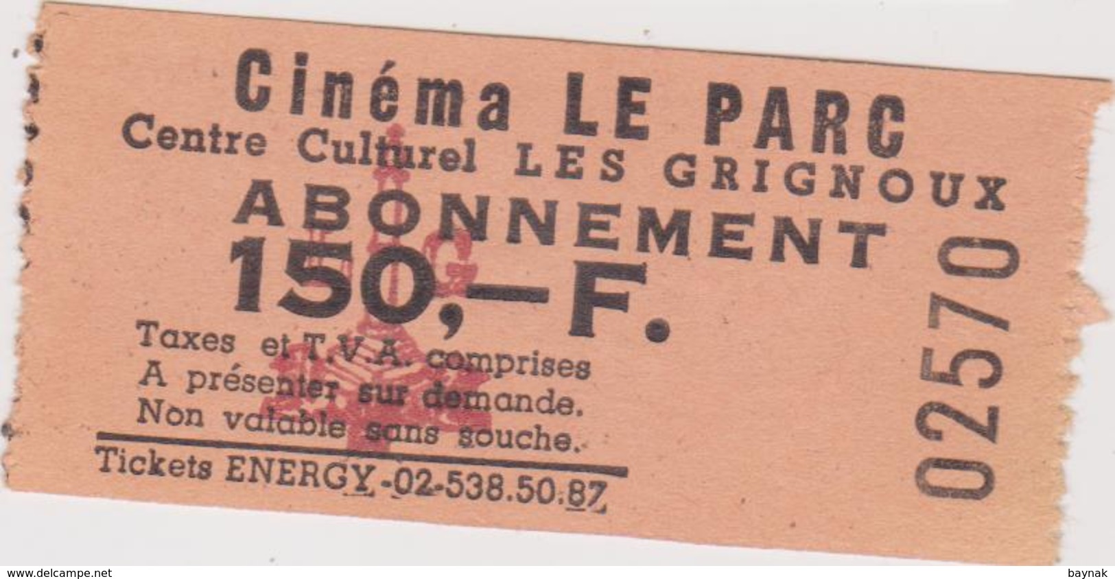 LIEGE, BELGIE  --  CINEMA LE PARC --  19 X  CINEMA  TICKET - Tickets - Vouchers