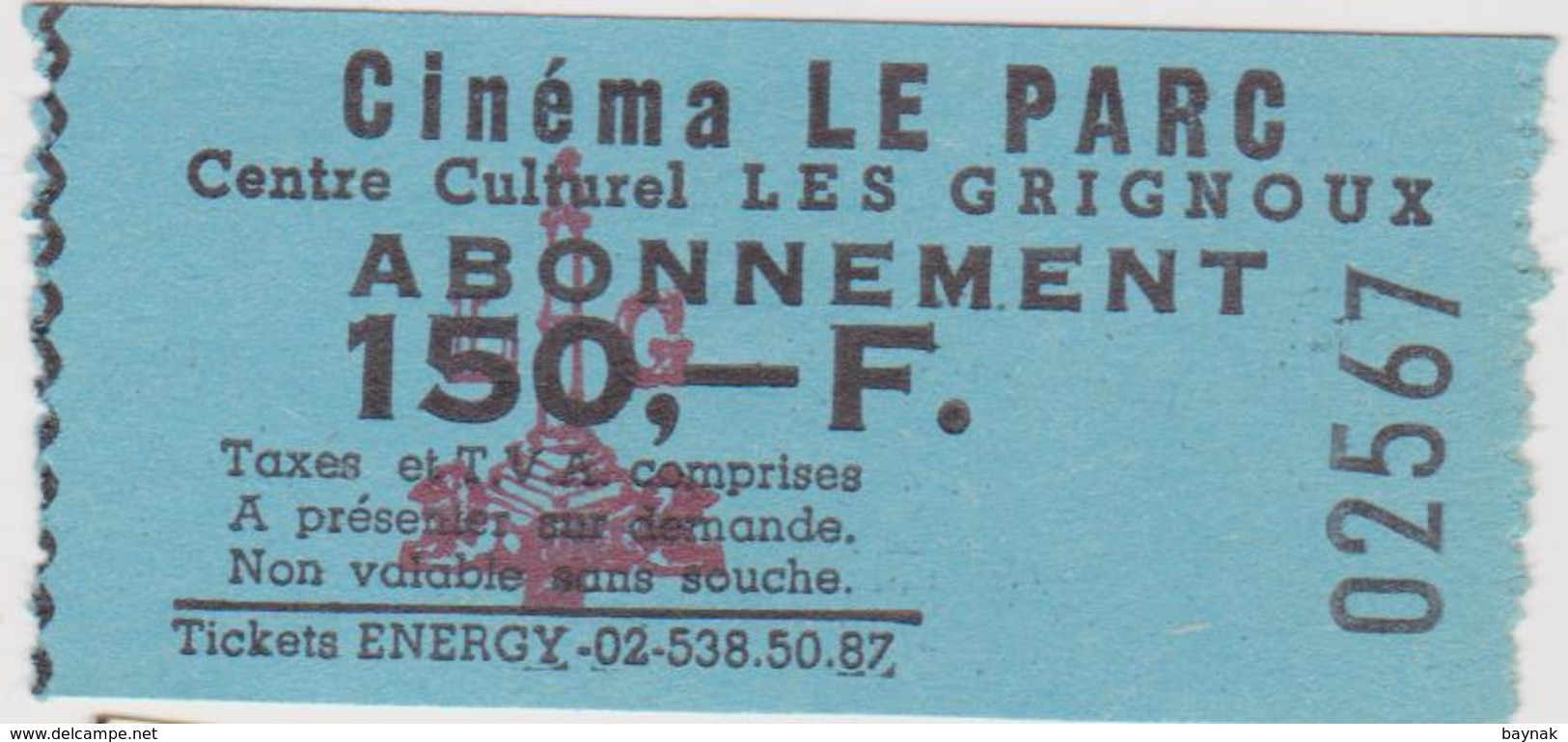 LIEGE, BELGIE  --  CINEMA LE PARC --  19 X  CINEMA  TICKET - Tickets - Vouchers